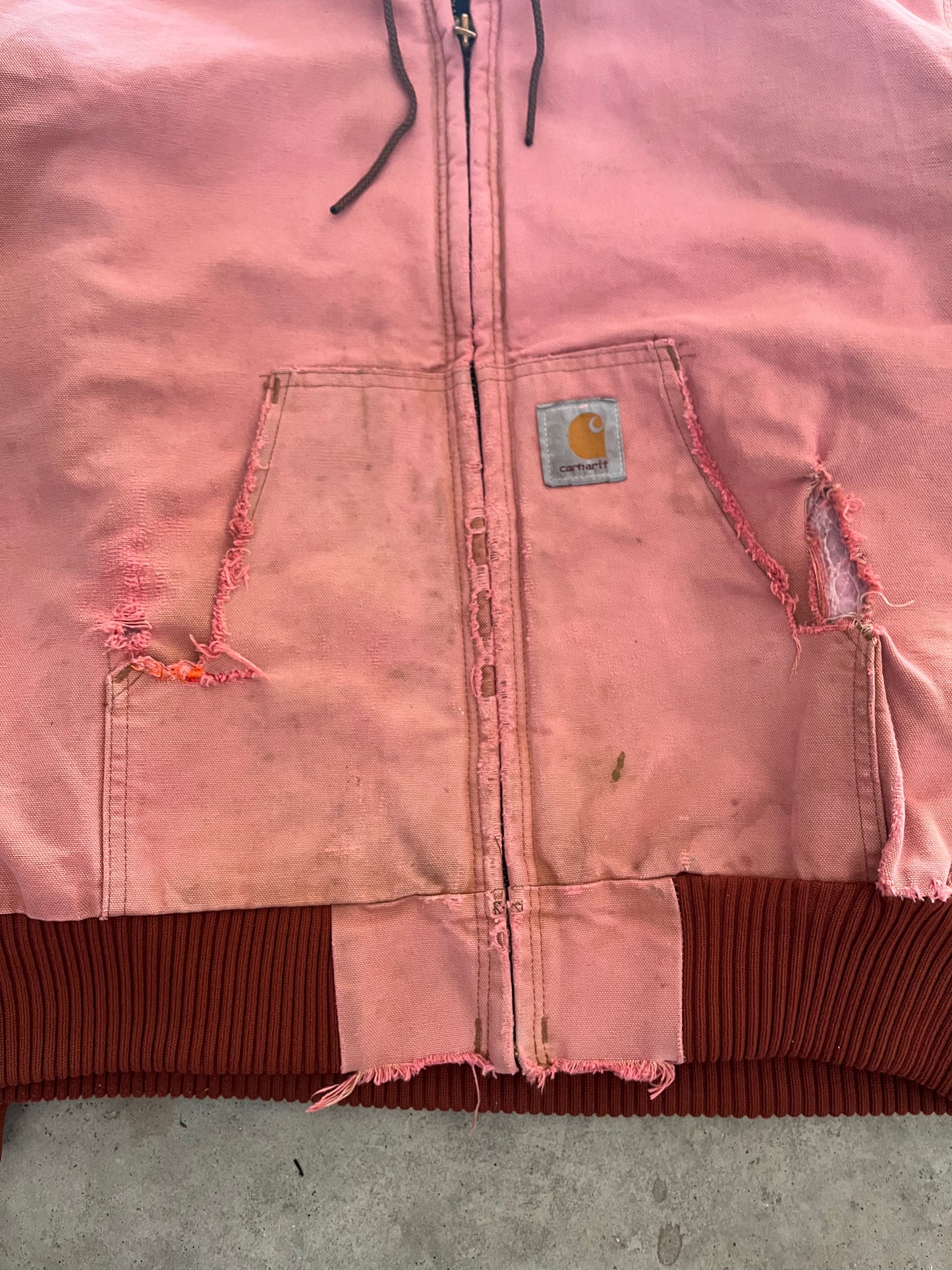 (XL) Faded Pink Carhartt Hooded Jacket