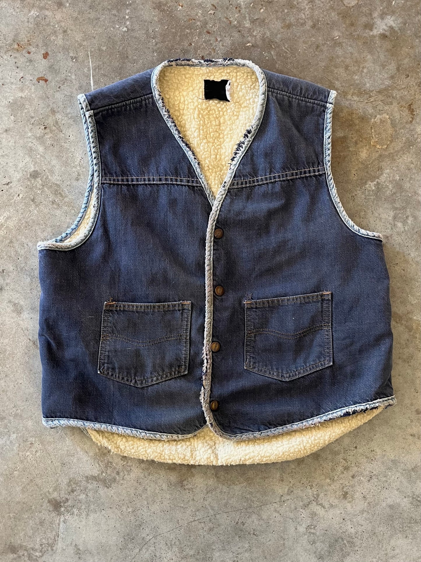 (M) Wool Lined Denim Vest