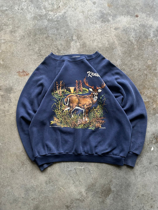 (XL) 1989 Kansas Deer Sweatshirt