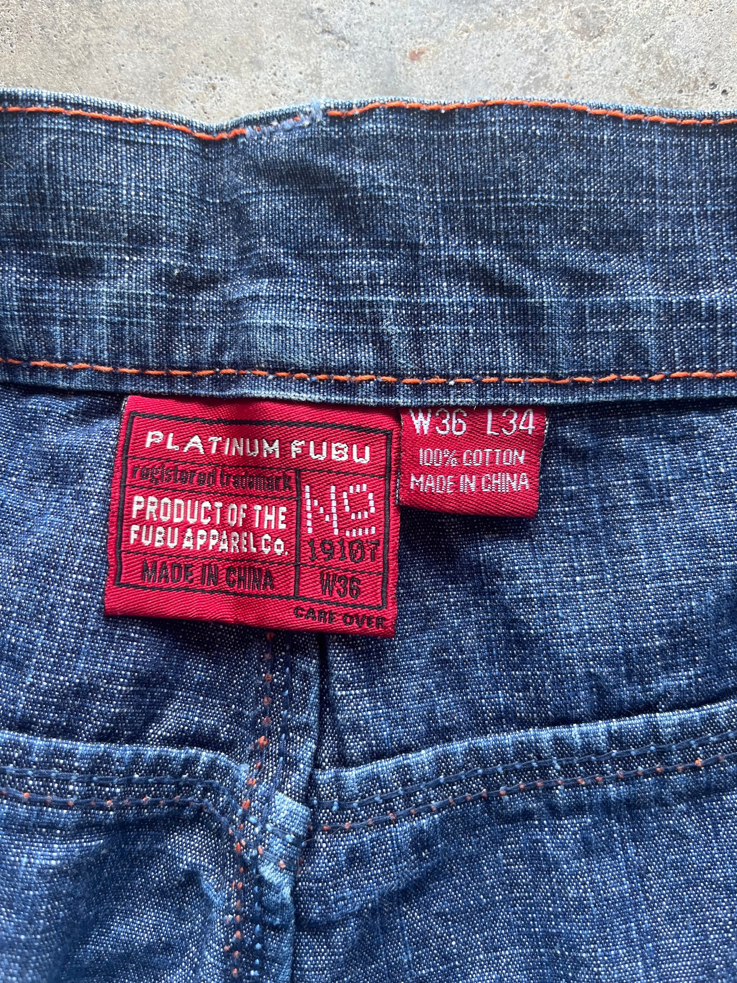 (36 x 34) Platinum Fubu Denim Jeans