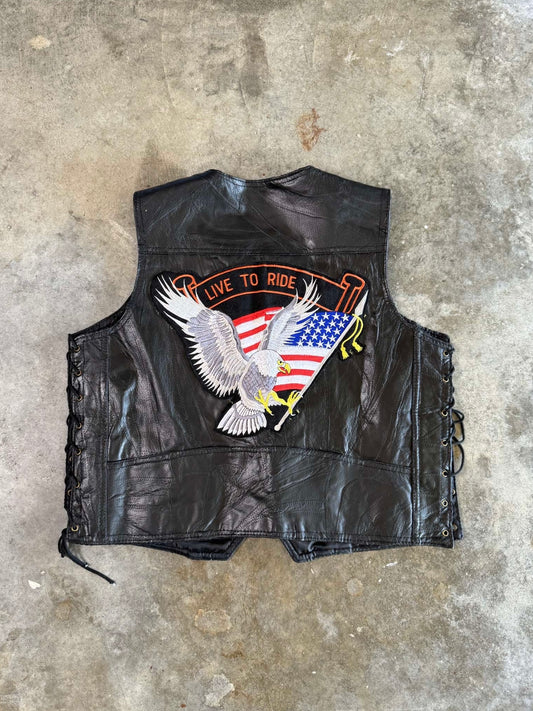 (XL) Vintage Leather Vest