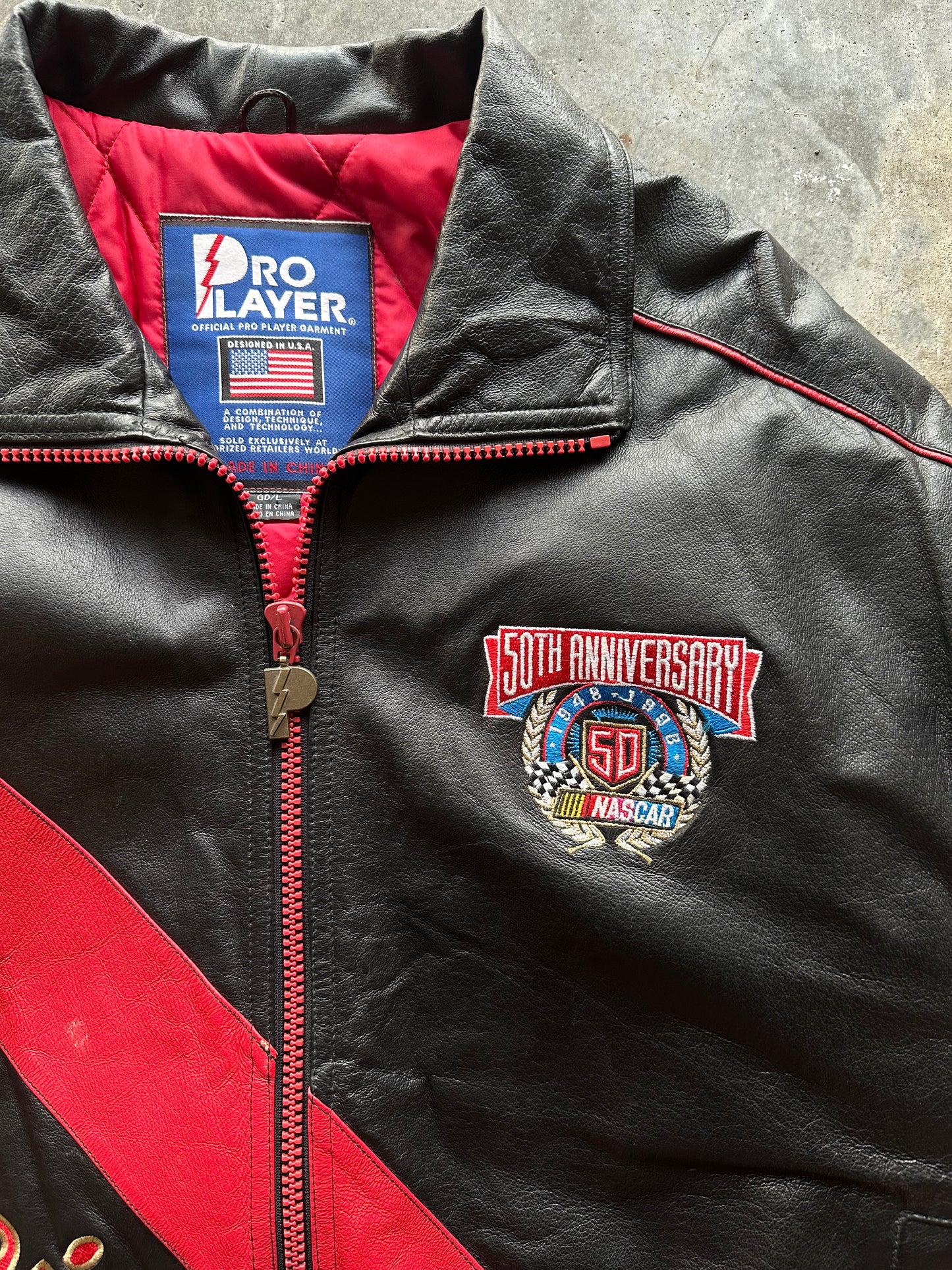 (L) Vintage Budweiser Leather Racing Jacket