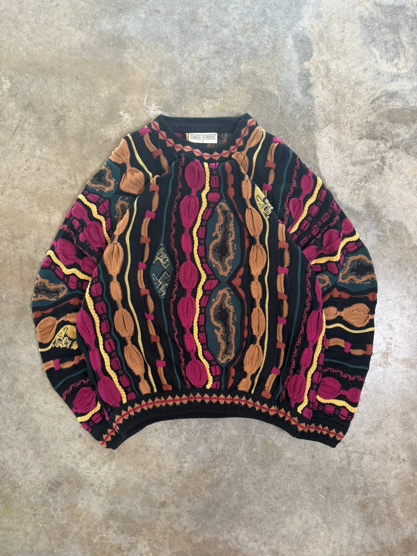 (L) Vintage Coogi-Like Sweater