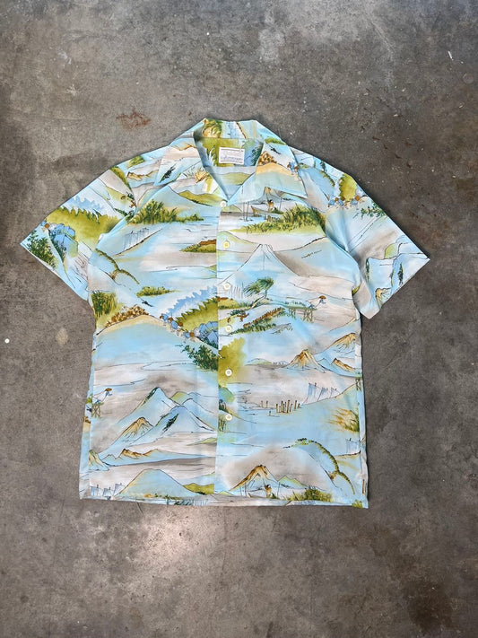 (L) Vintage Landscape Button-Up