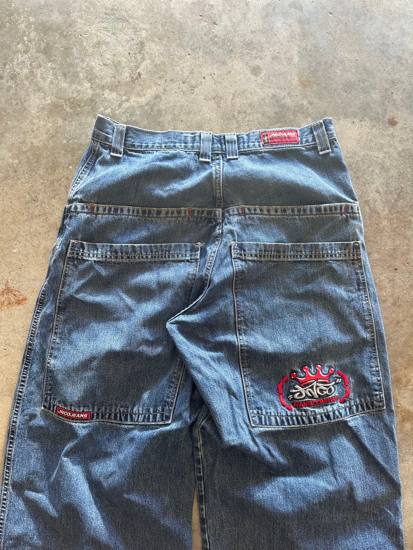 (34 x 30) Vintage JNCO Embroidered Jeans