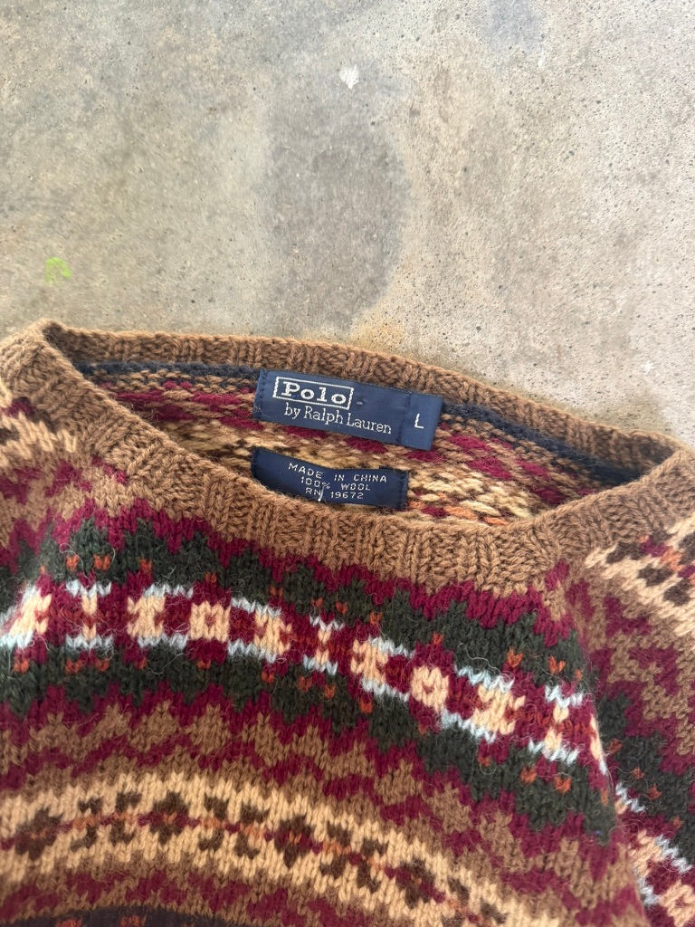 (L) Vintage Polo Wool Sweater