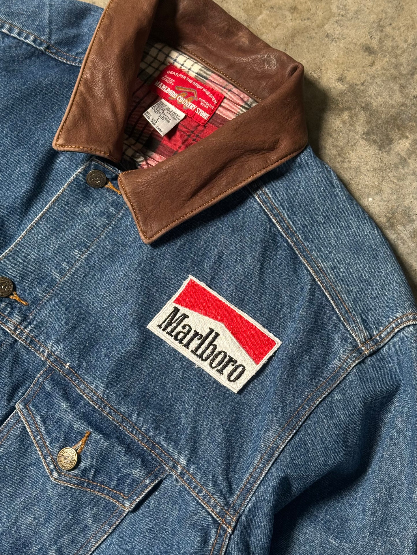 (L) Vintage Marlboro Denim Jacket