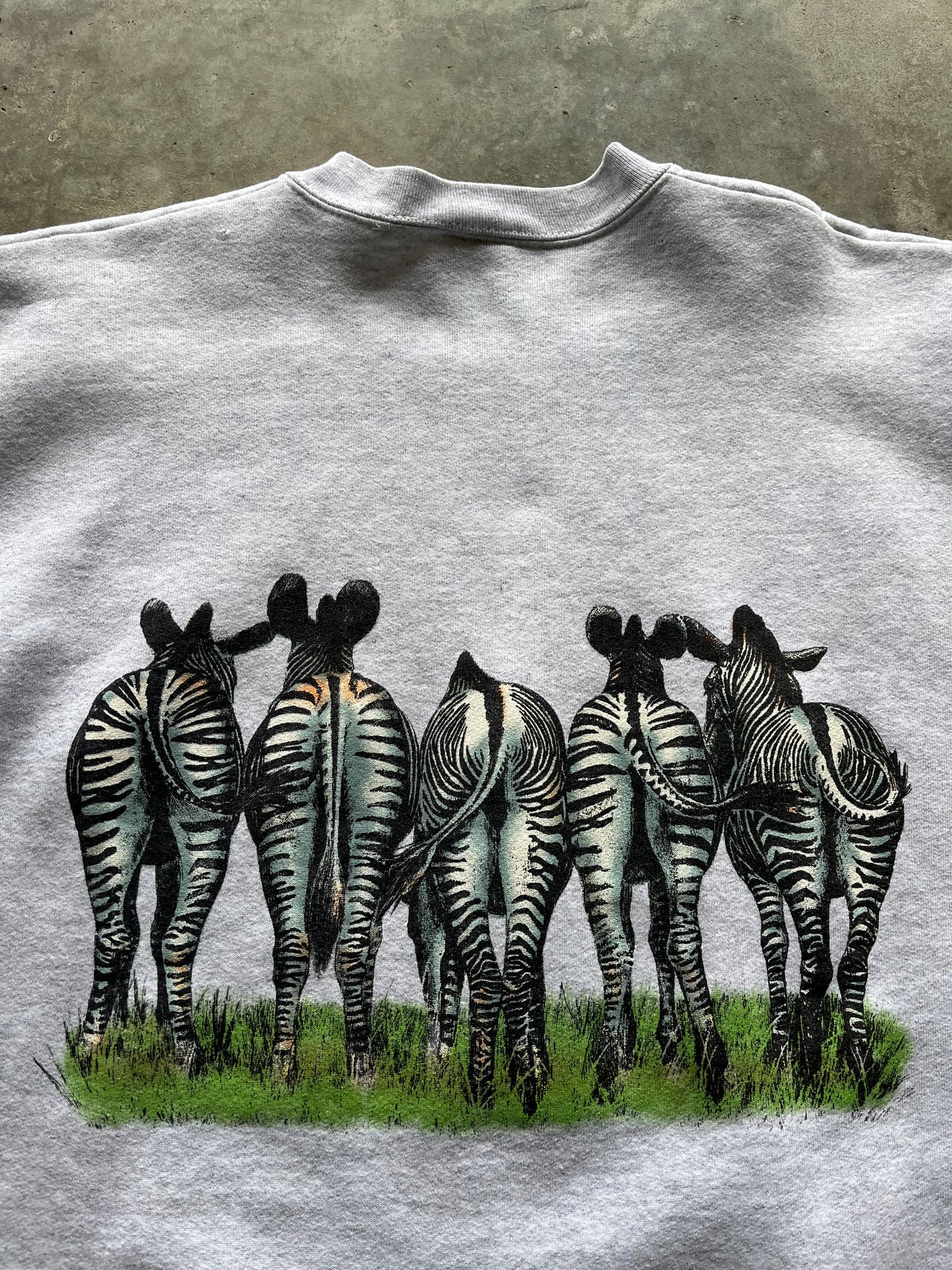 (L) Vintage Zebras Wrap-Around Sweatshirt