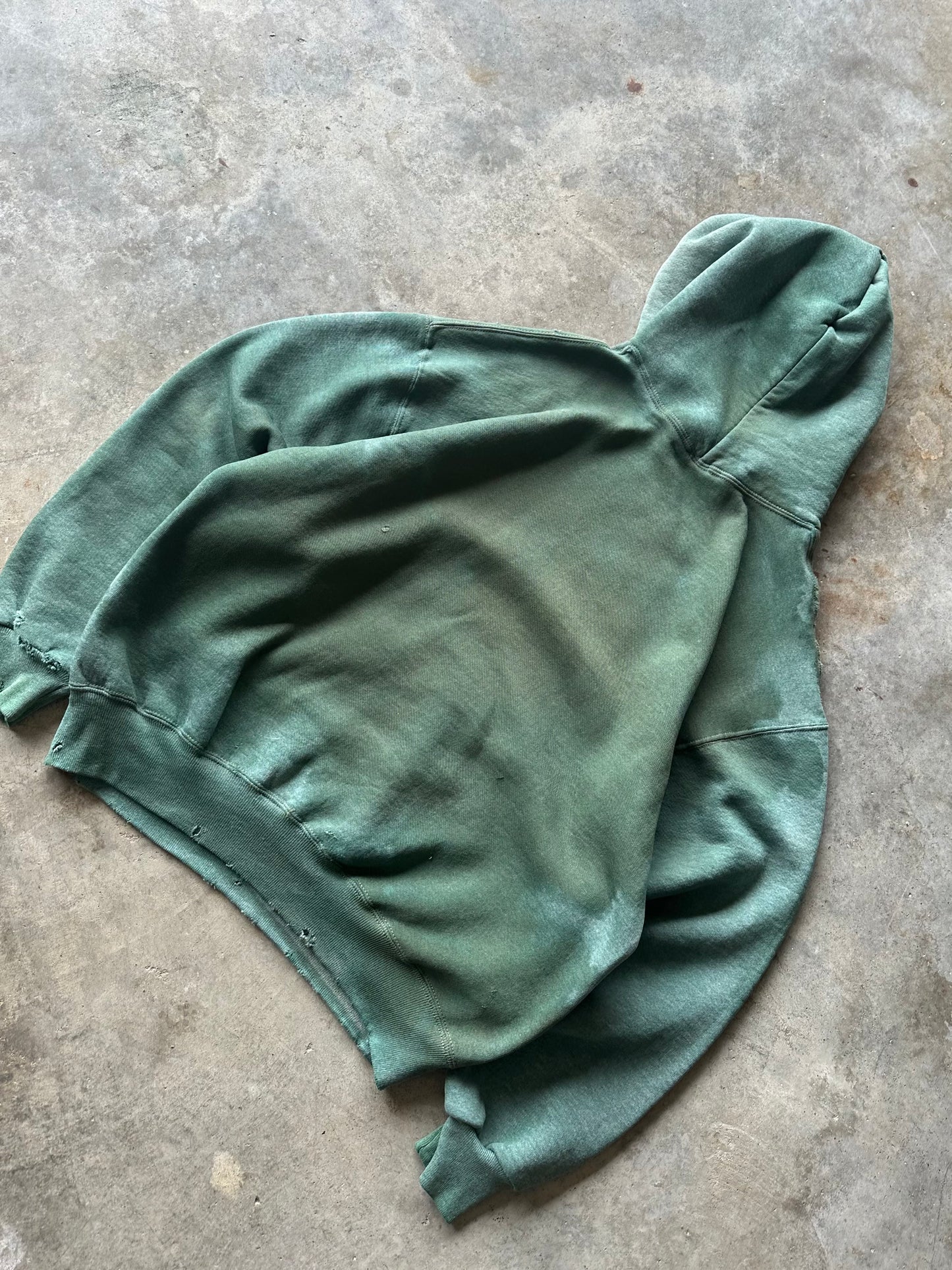 (XL) Vintage 90s Russell Pine Green Thrashed Hoodie