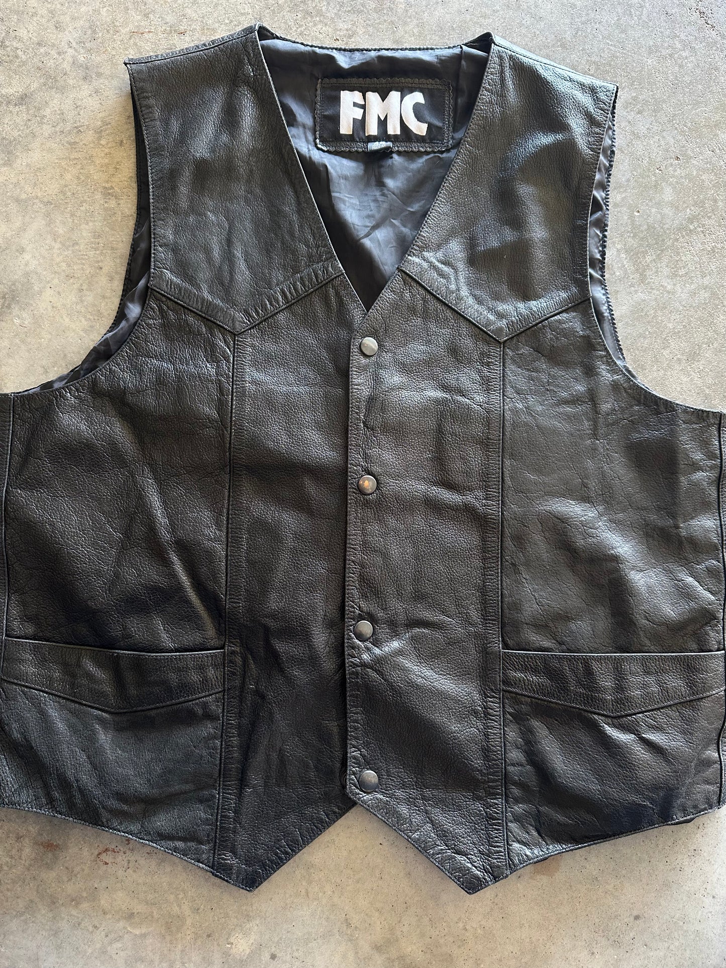 (XL) Vintage 90s Harley Davidson Leather Vest