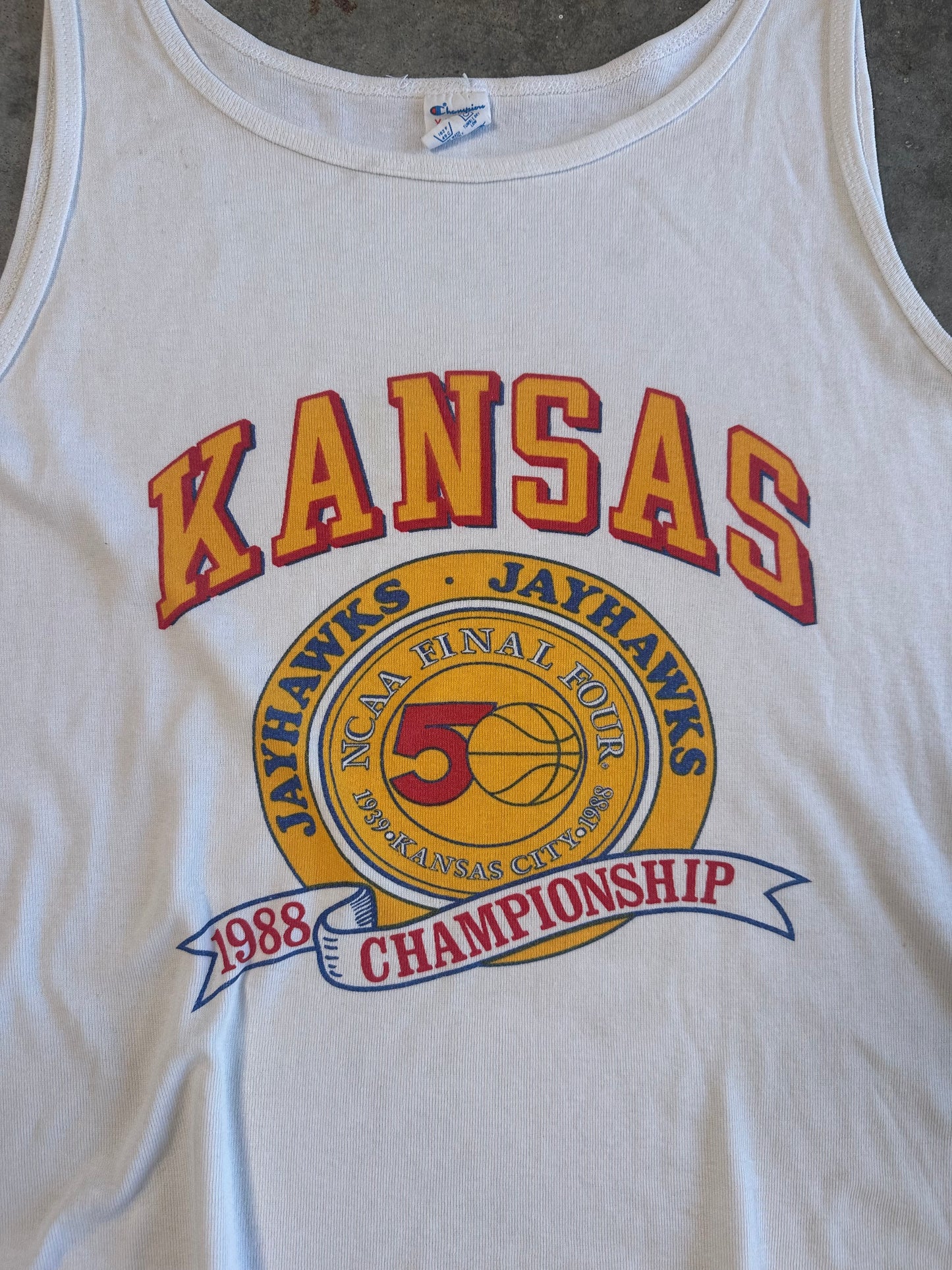 (XL) 1988 Kansas Jayhawks Championship Tank-Top