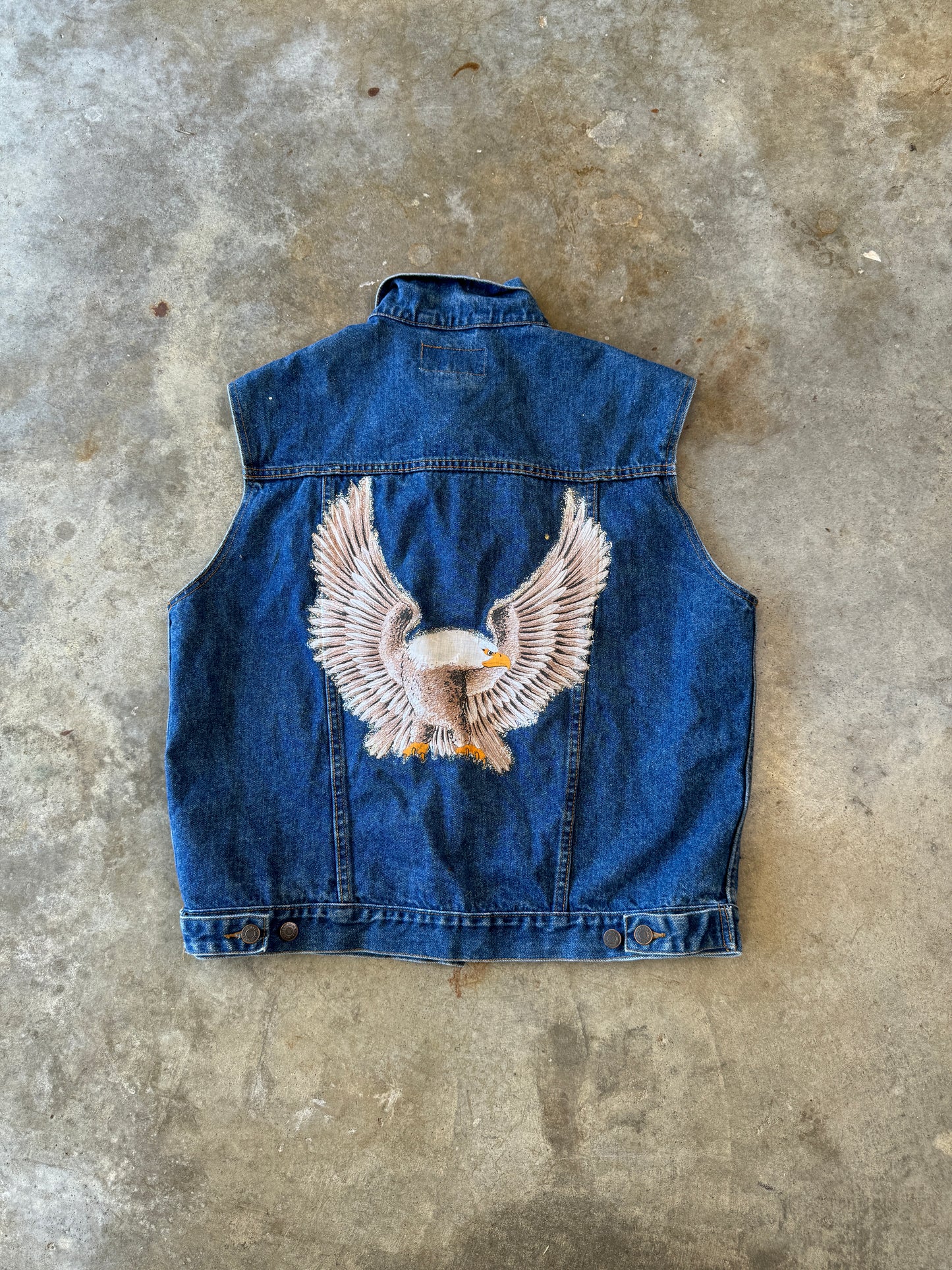 (L) GreatLand Denim Button-Up Vest