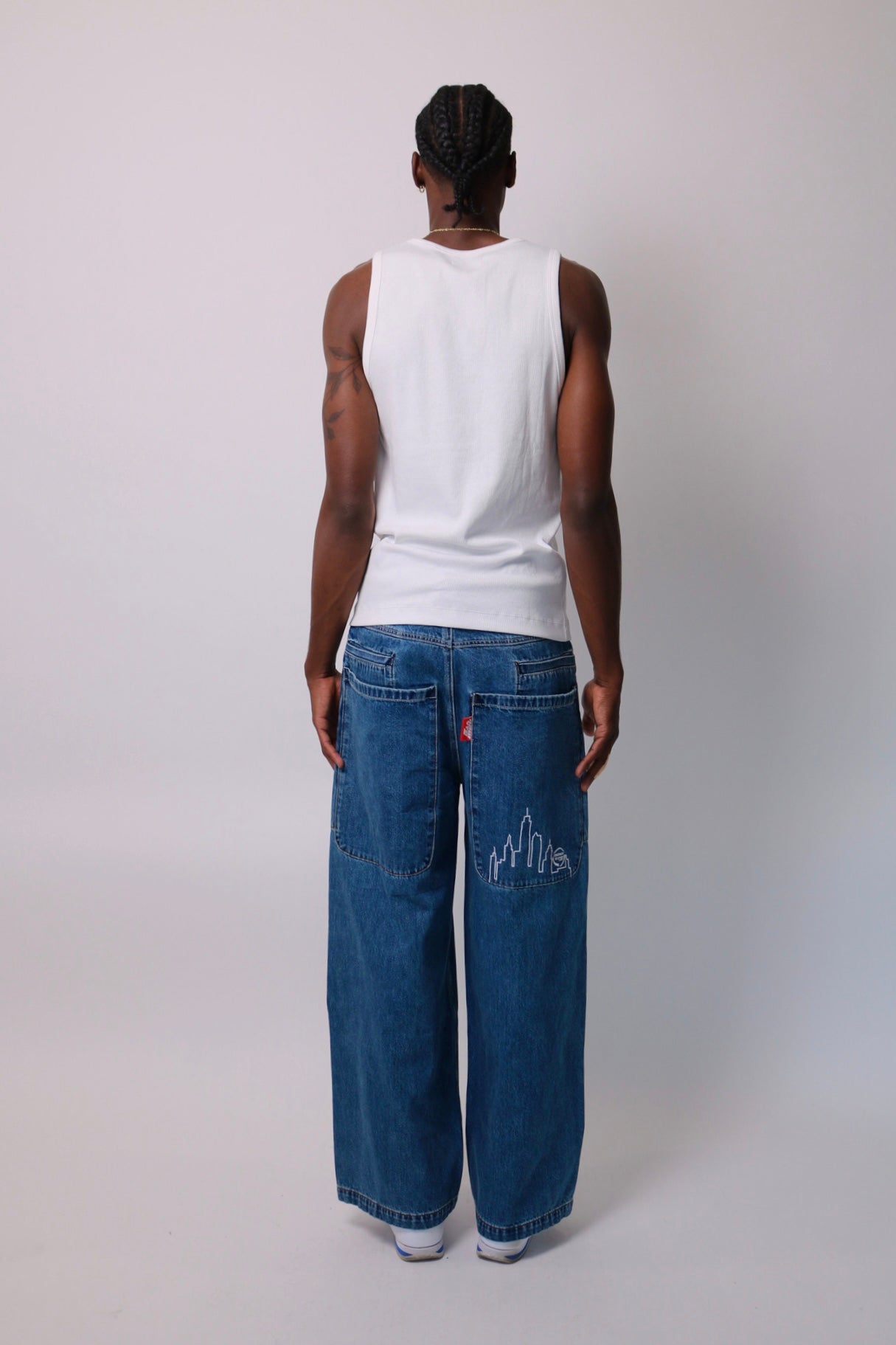 001 Wide-Leg Denim Skyliners