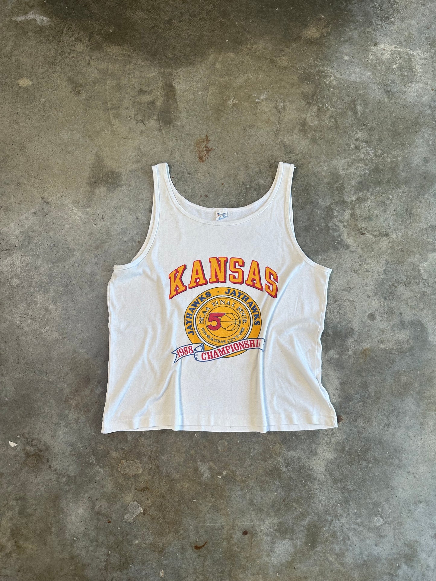 (XL) 1988 Kansas Jayhawks Championship Tank-Top