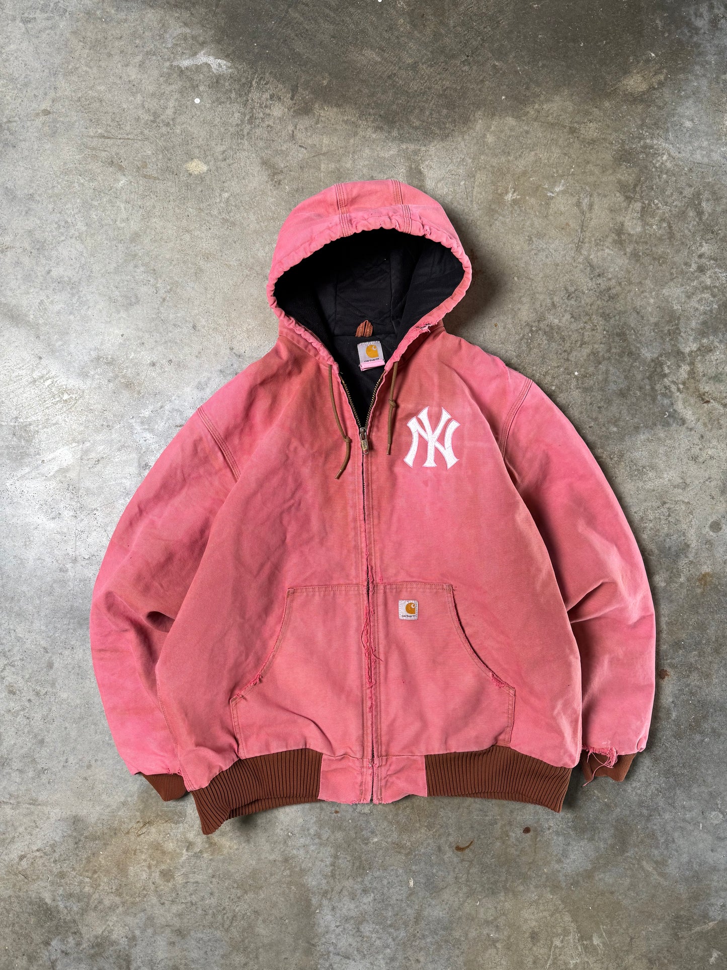 (XL) Vintage Pink Carhartt Hooded Jacket