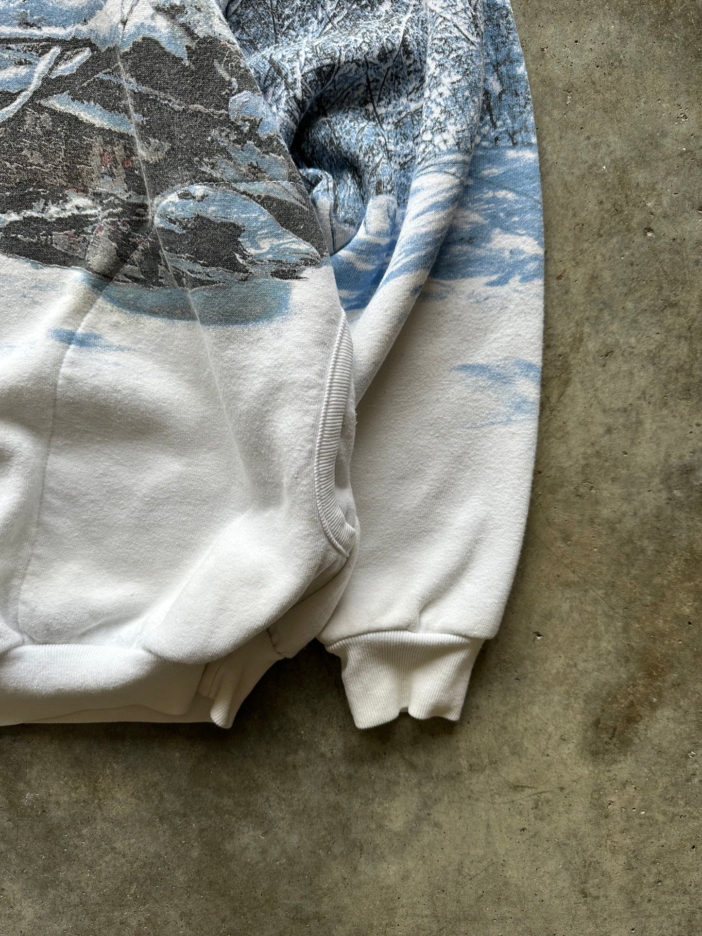 (XL) Vintage Frozen Forest AOP Sweatshirt