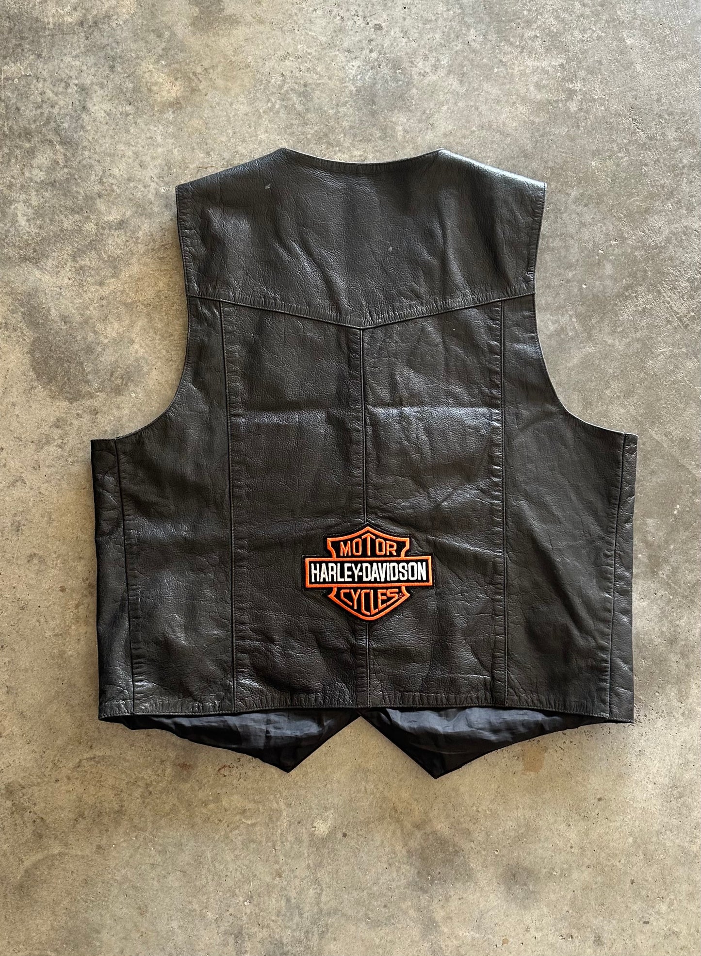 (XL) Vintage 90s Harley Davidson Leather Vest