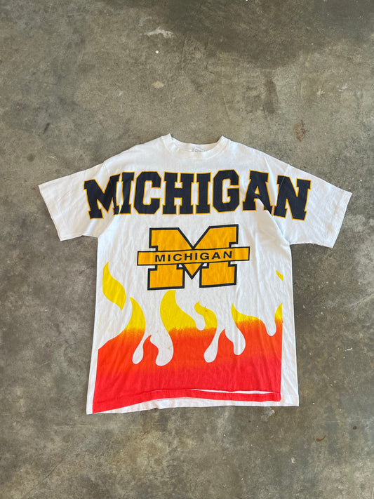 (XL) Vintage Michigan Flame Tee