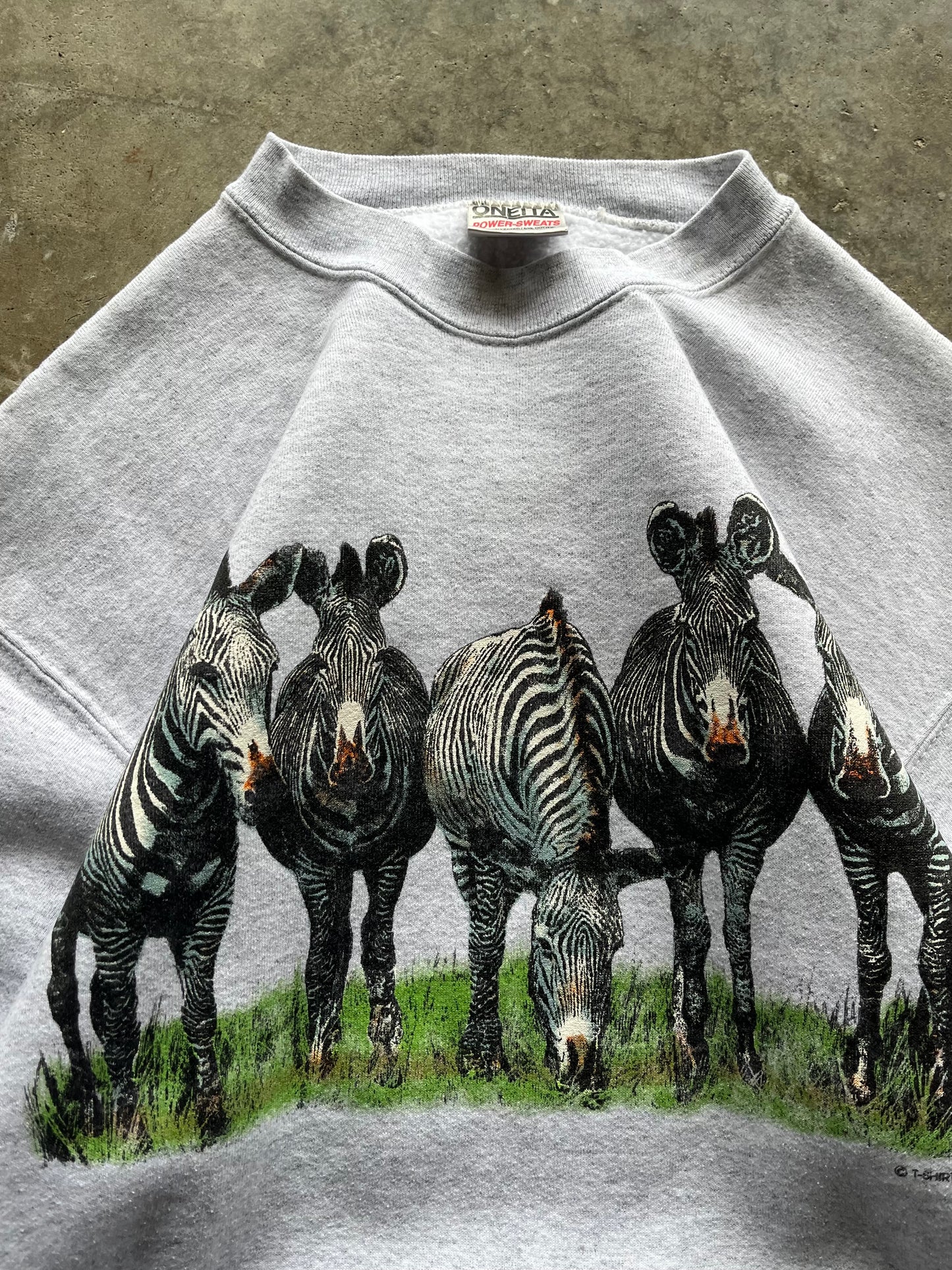 (L) Vintage Zebras Wrap-Around Sweatshirt