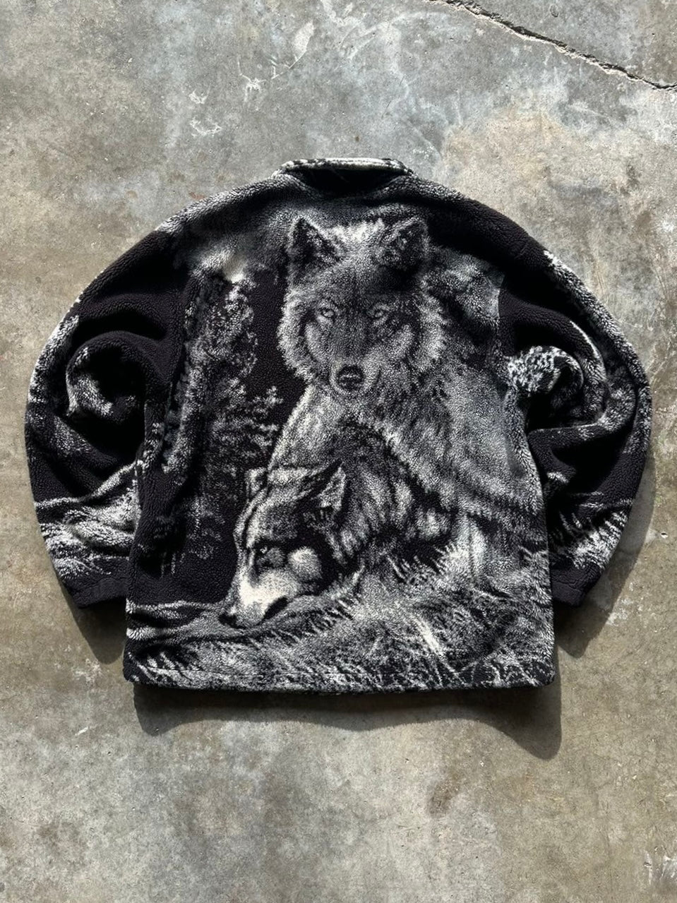 (M) Vintage Fleece Wolf Jacket