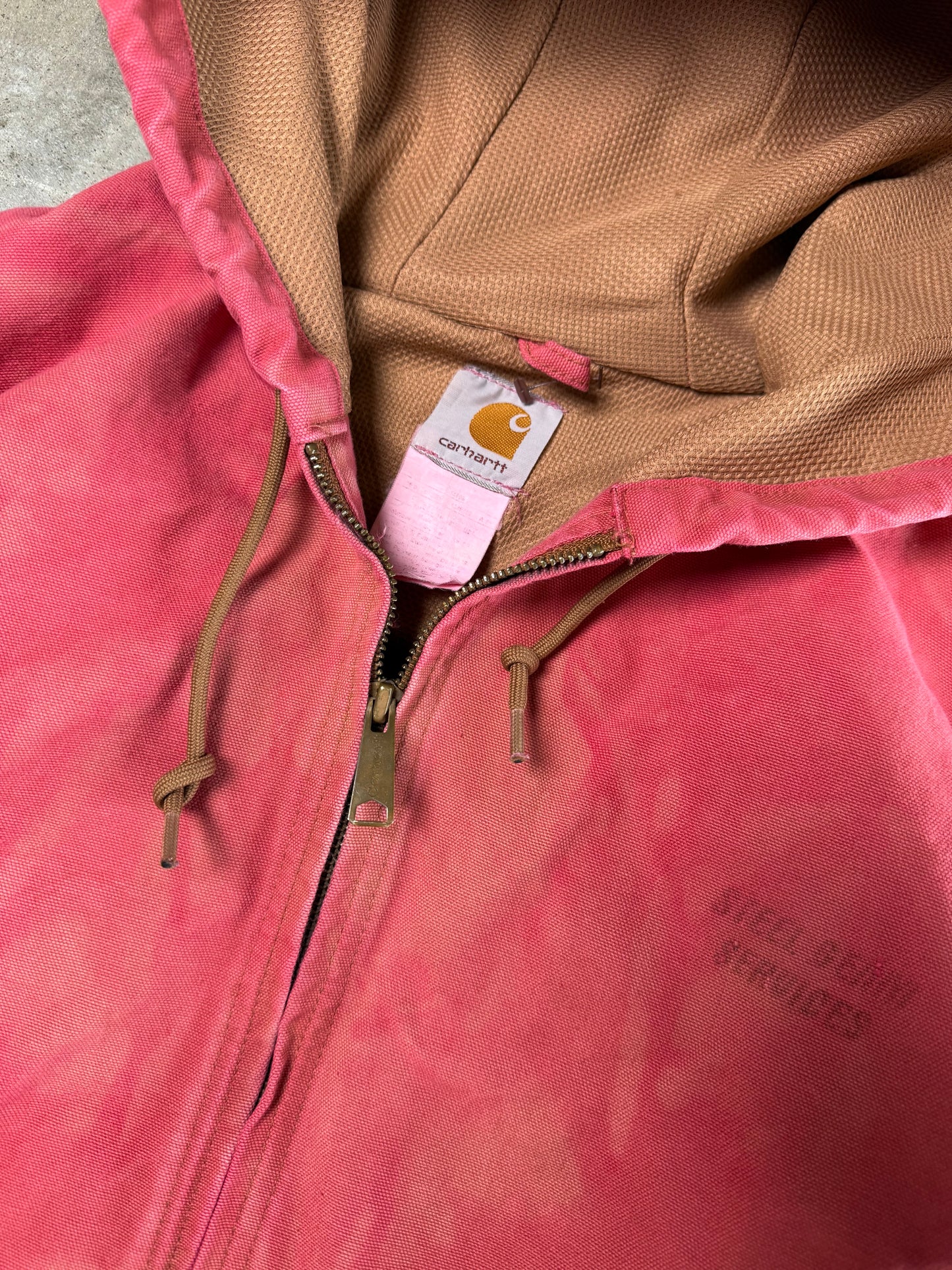 (XL) Vintage Pink Carhartt Hooded Jacket