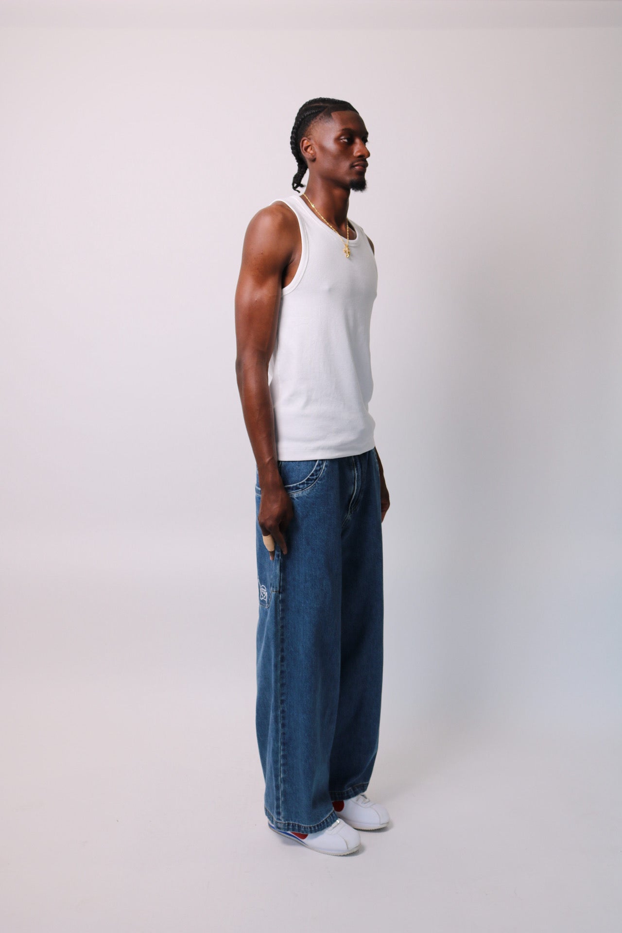 001 Wide-Leg Denim Skyliners