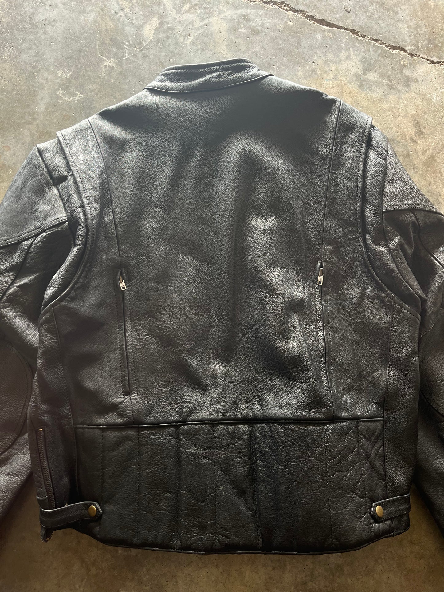 (L) Vintage Leather Biker Jacket