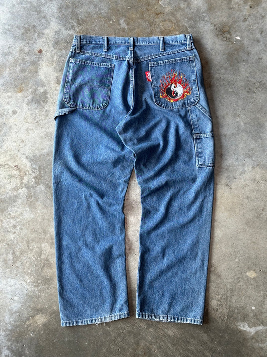 (36 x 30) New Vtg Yin & Yang Jeans