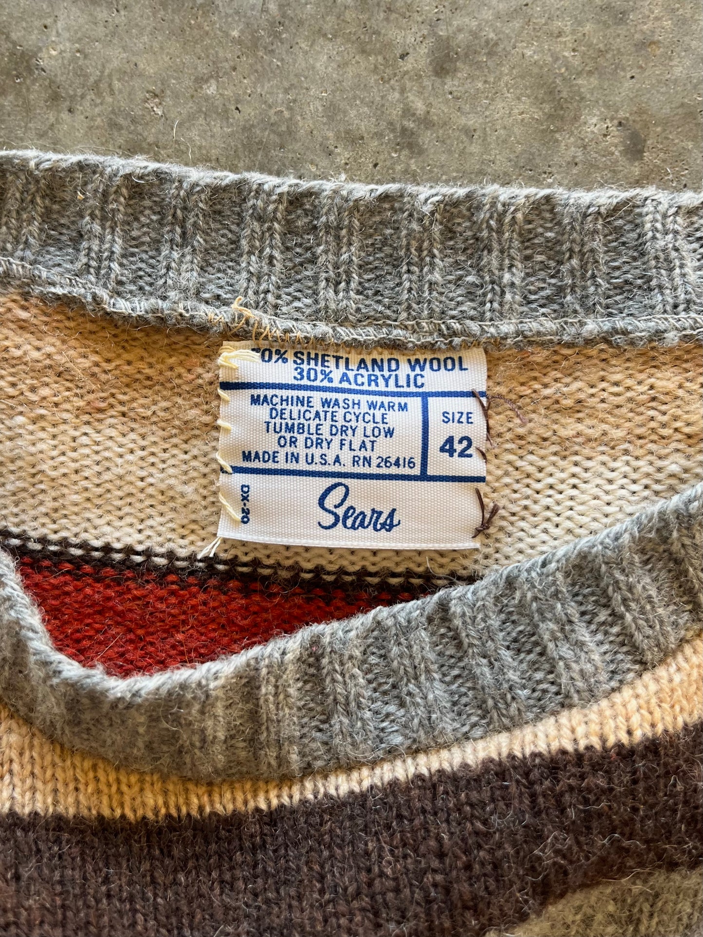 (M) Vintage Sears Striped Sweater