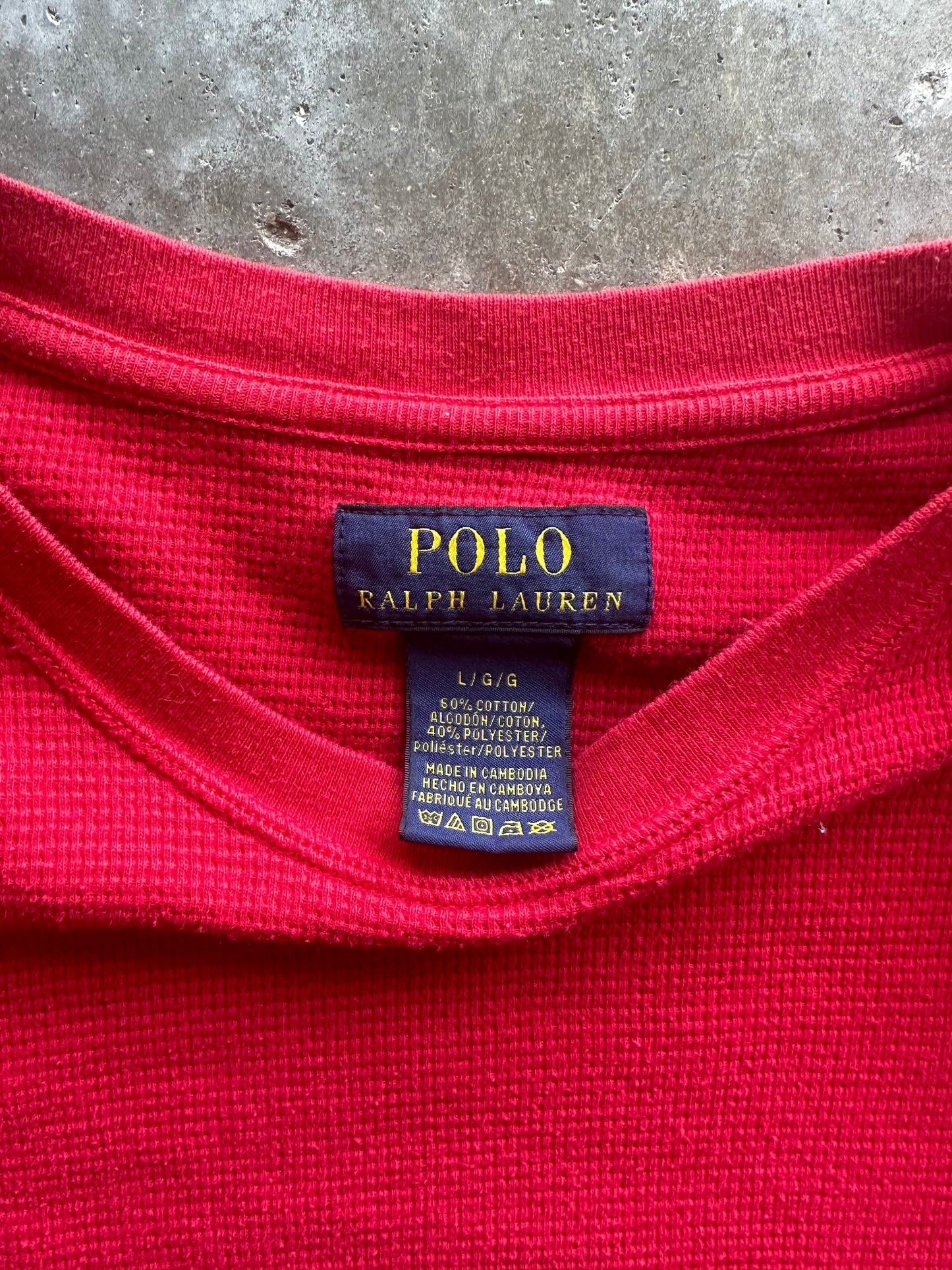 (L) Red Polo Longsleeve