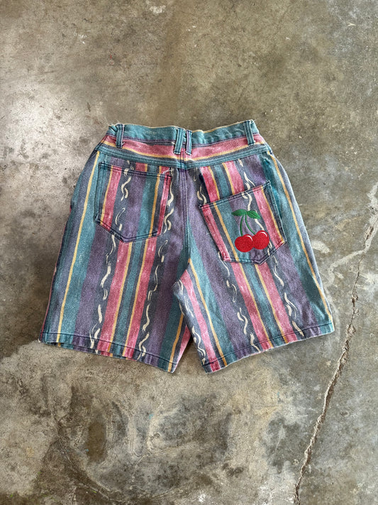 (9) New Vtg Striped Cherry Shorts