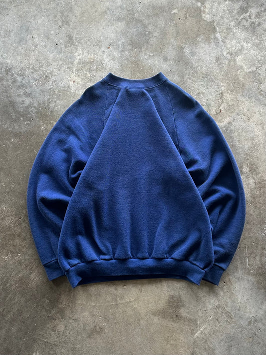 (XL) Vintage 90s Fruit Of The Loom Blue Essential Blank Sweatshirt