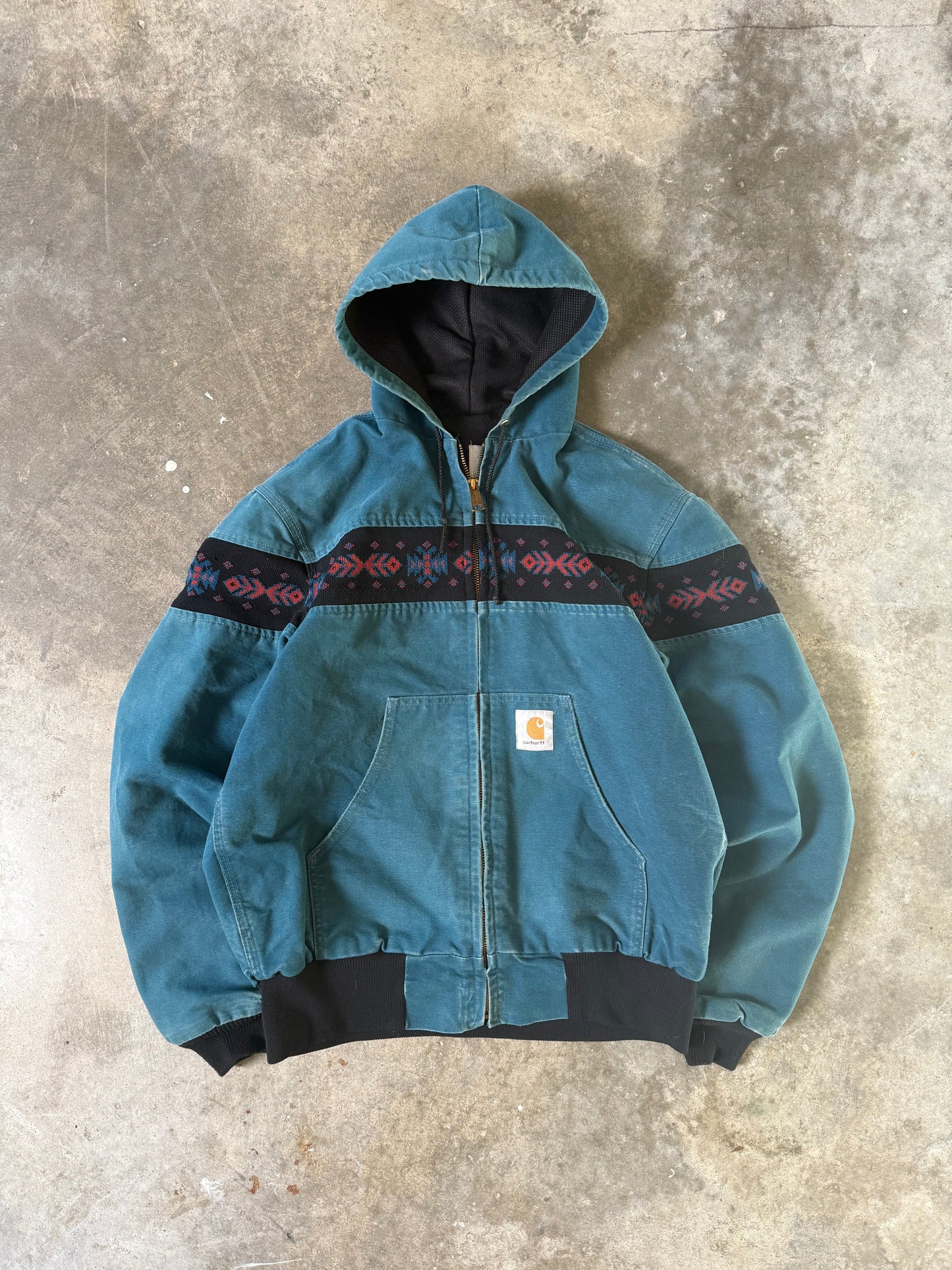 (M) Vintage Carhartt Aztec Hooded Jacket