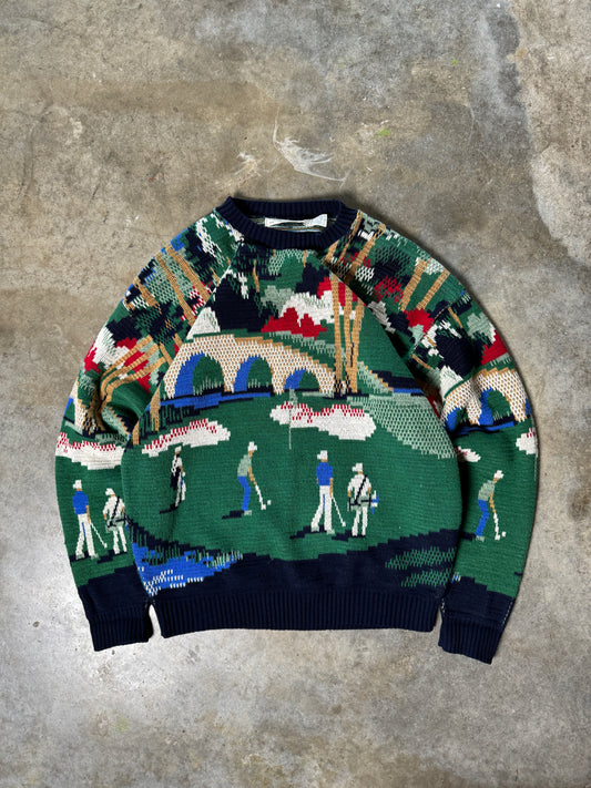 (L) Vintage Golf AOP Sweater