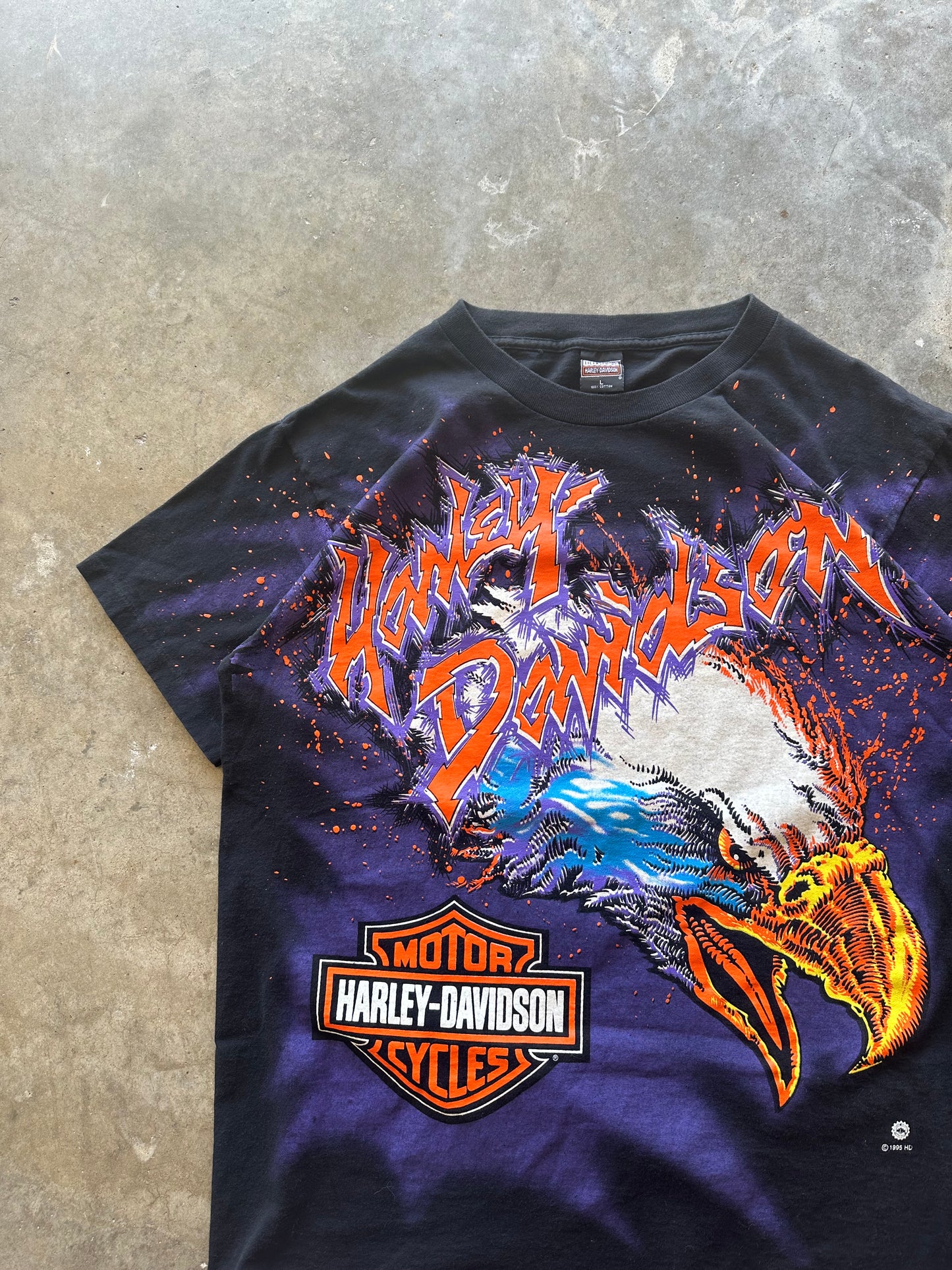 (L) 1995 Harley Eagle Tee