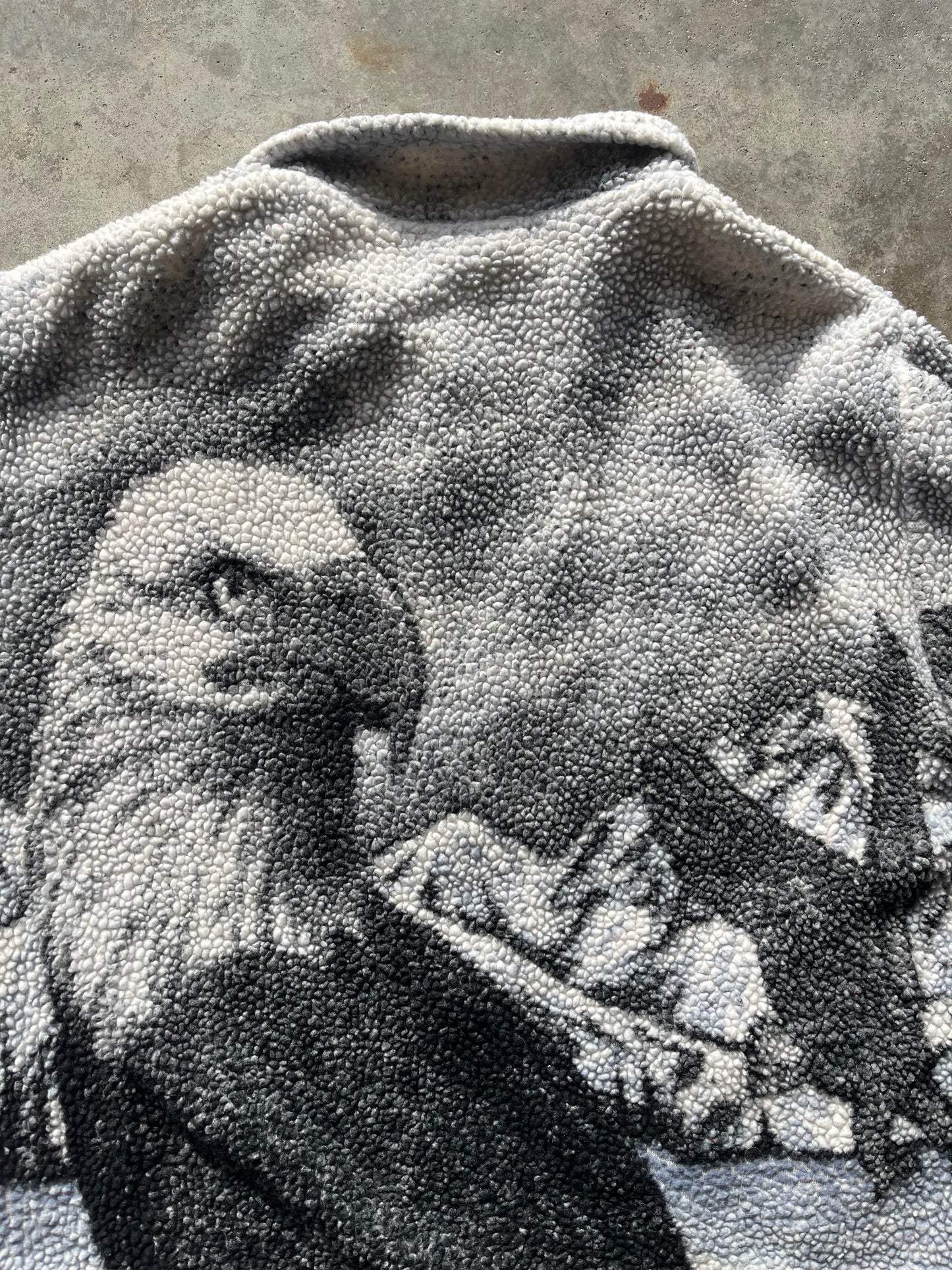 (XL) Vintage Black Mountain Fleece Eagle Jacket