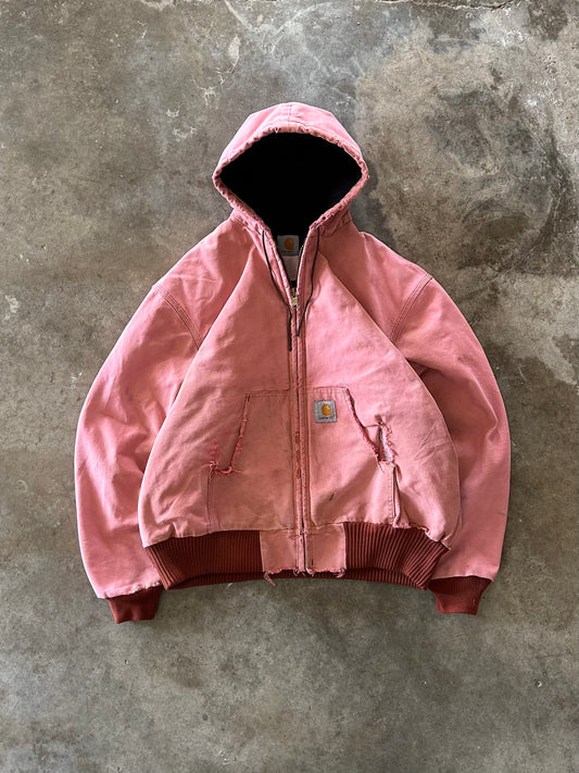 (XL) Faded Pink Carhartt Hooded Jacket