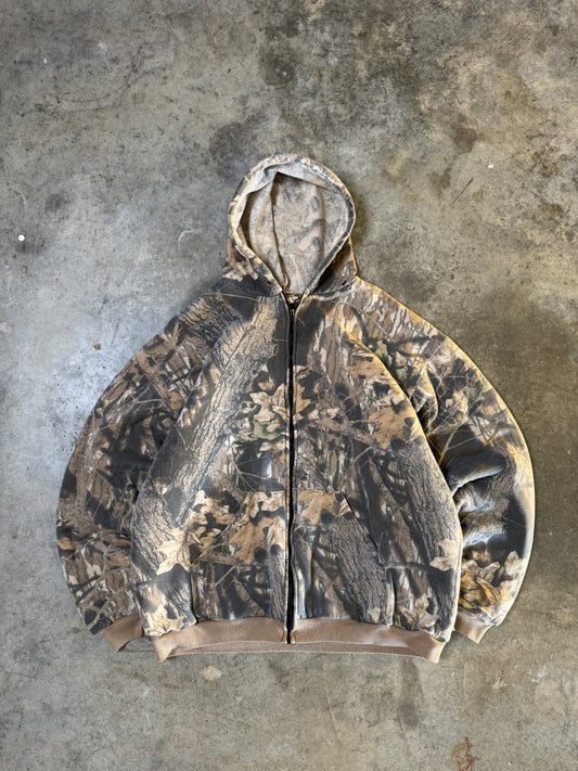 (XL) 00s Camo Hooded Jacket