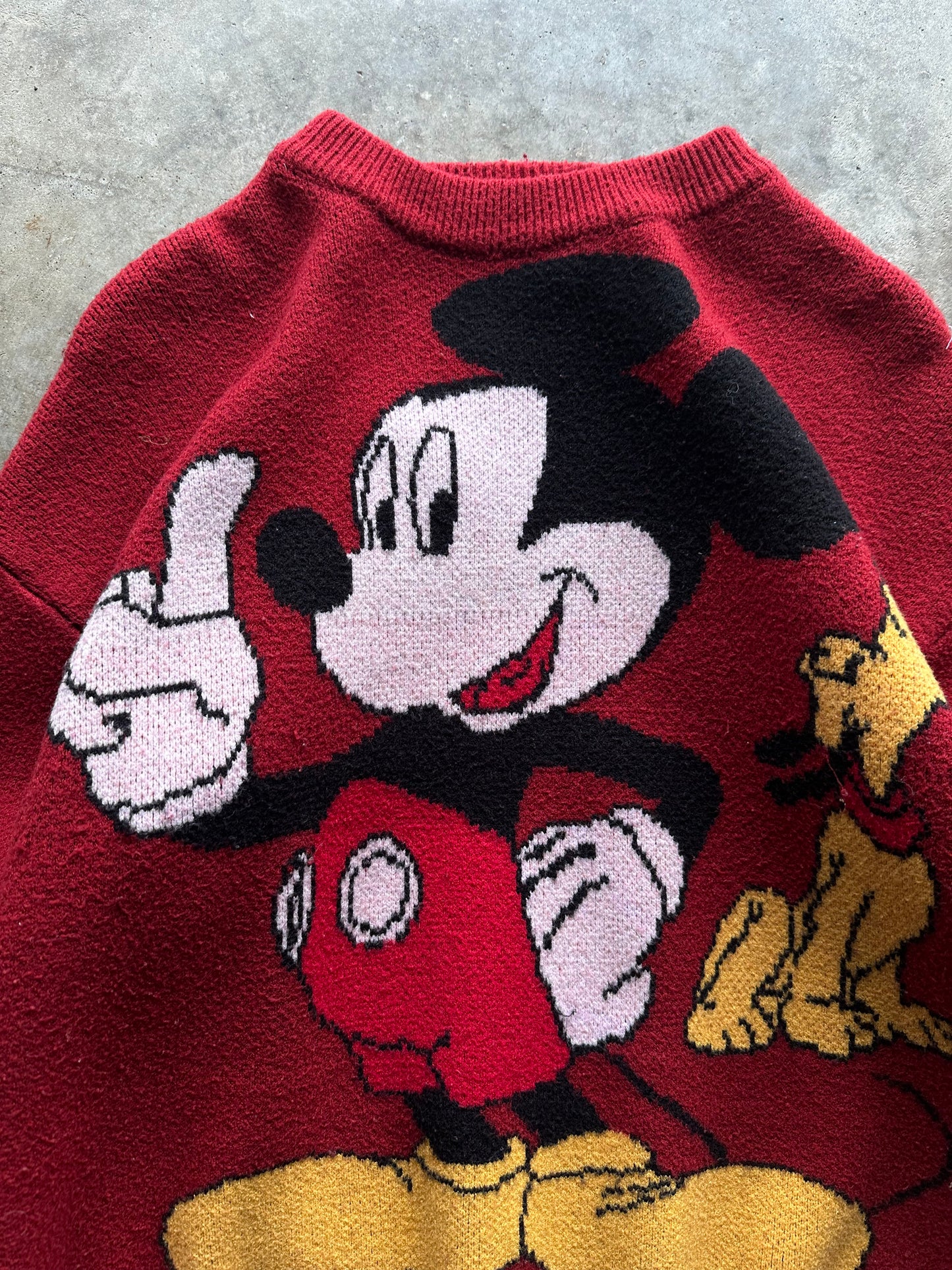 (S) Vintage Mickey Mouse Knit Sweater