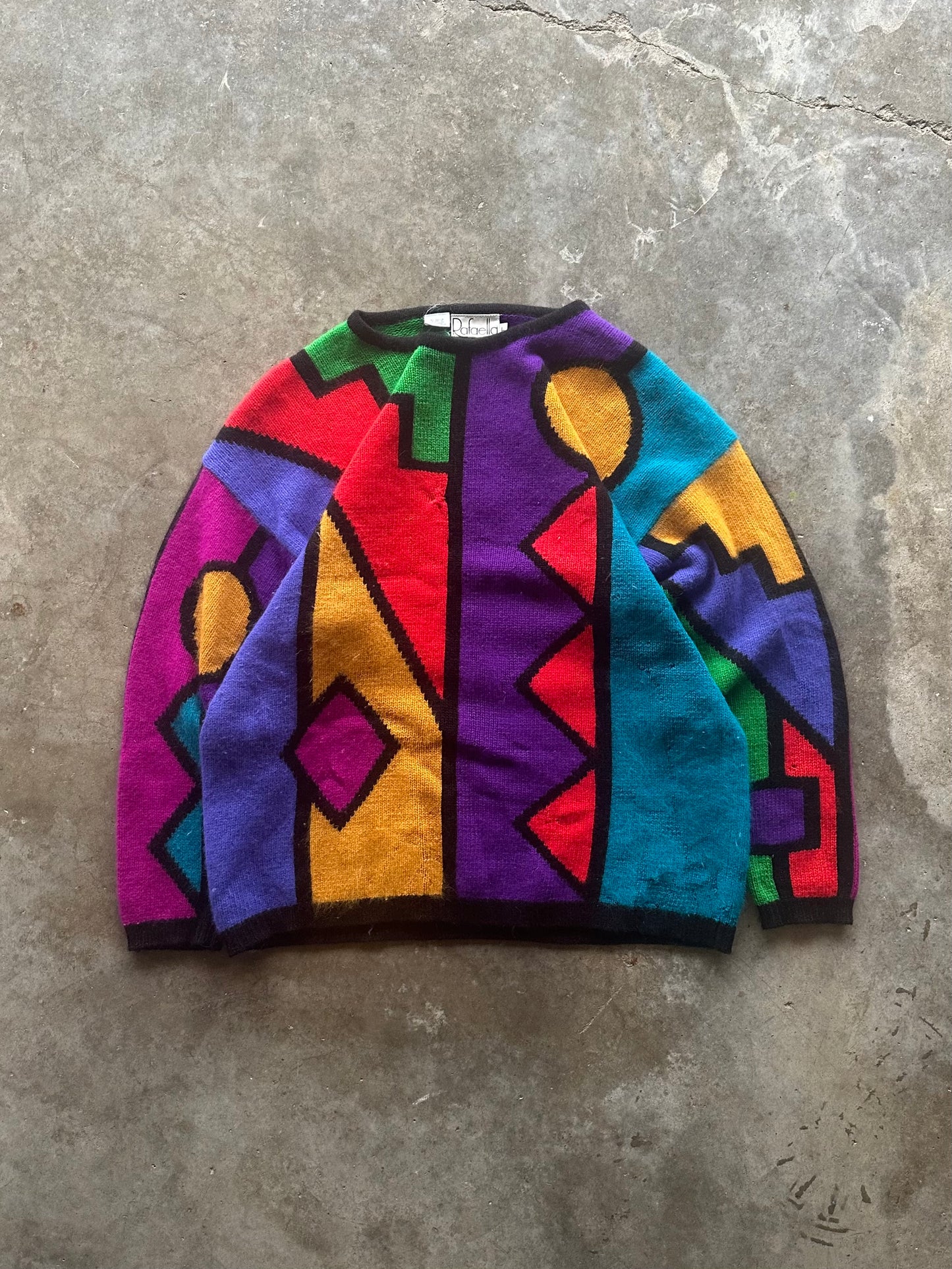 (L) Vintage Multi-Colored Sweater