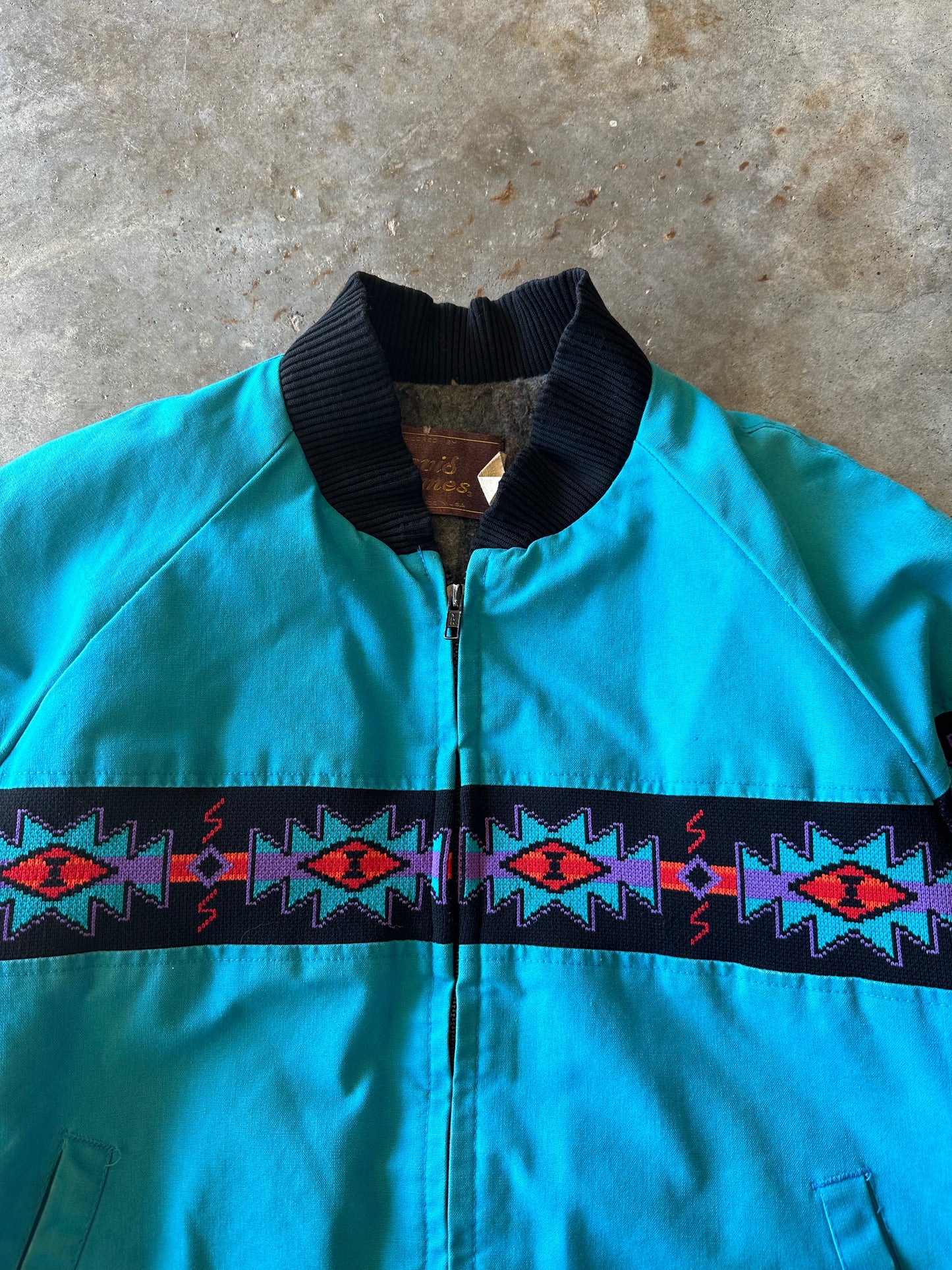 (M) Vintage Blanket-Lined Tan Aztec Jacket