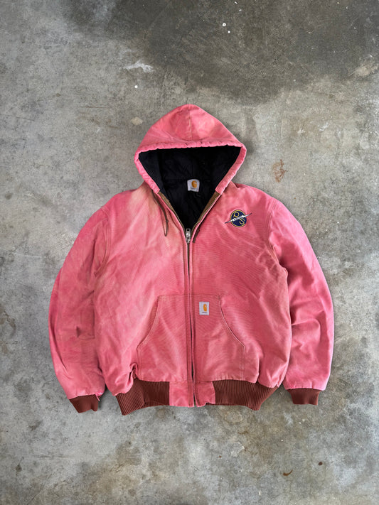 (XL) Vintage Pink Carhartt Hooded Jacket