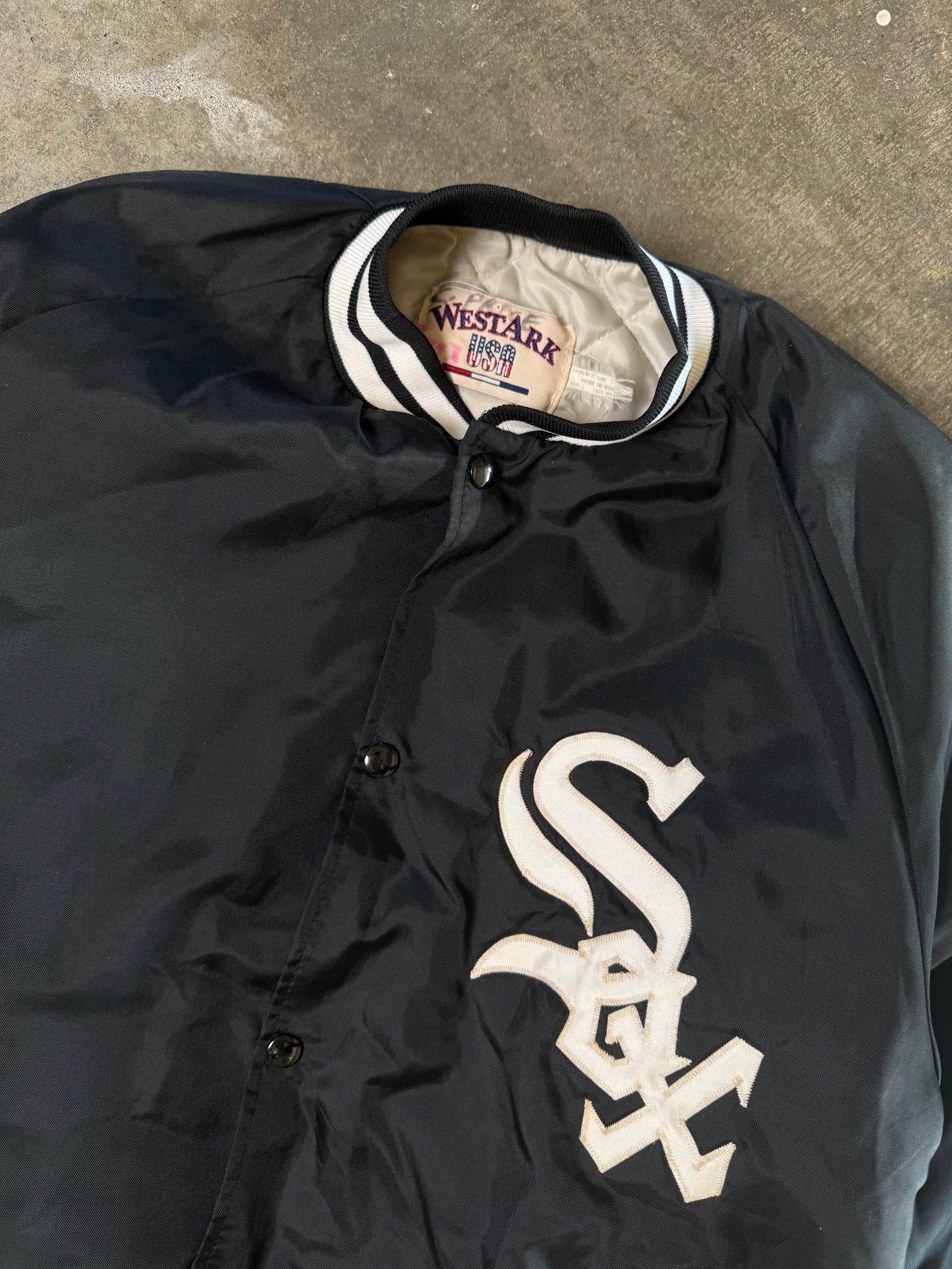 (L) Vintage White-Sox Bomber Jacket