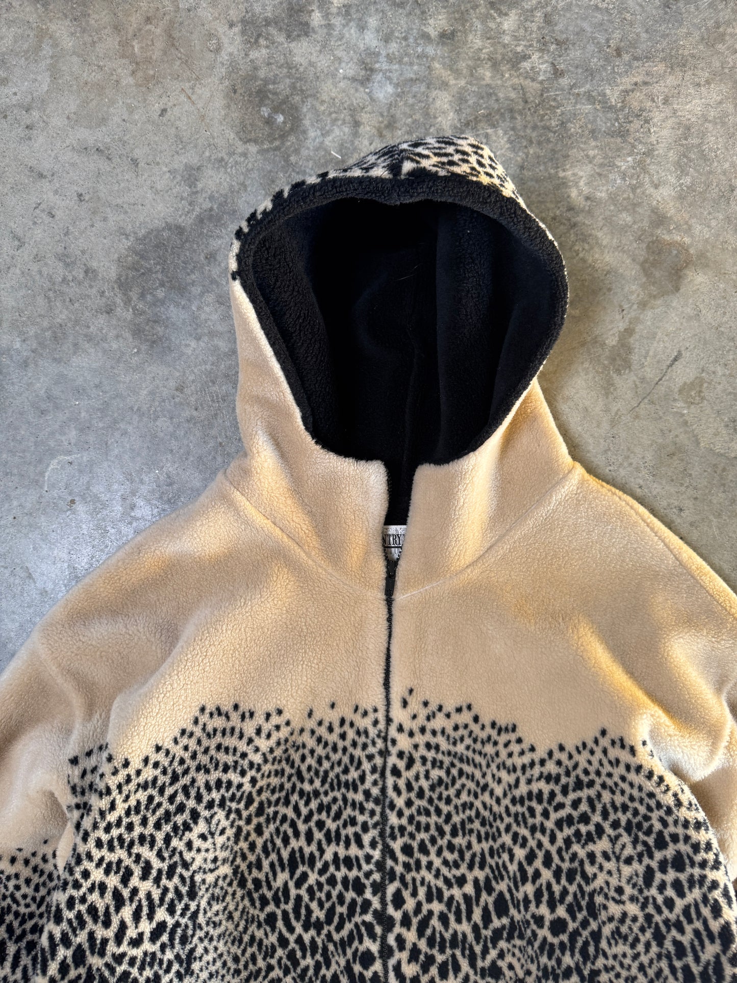 (XL) Vintage Fleece Cheetah Print Jacket