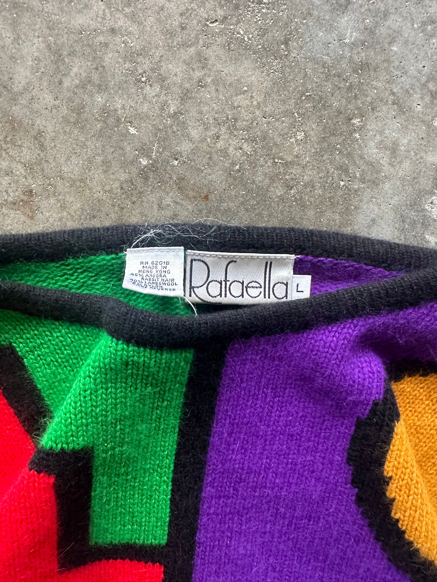 (L) Vintage Multi-Colored Sweater