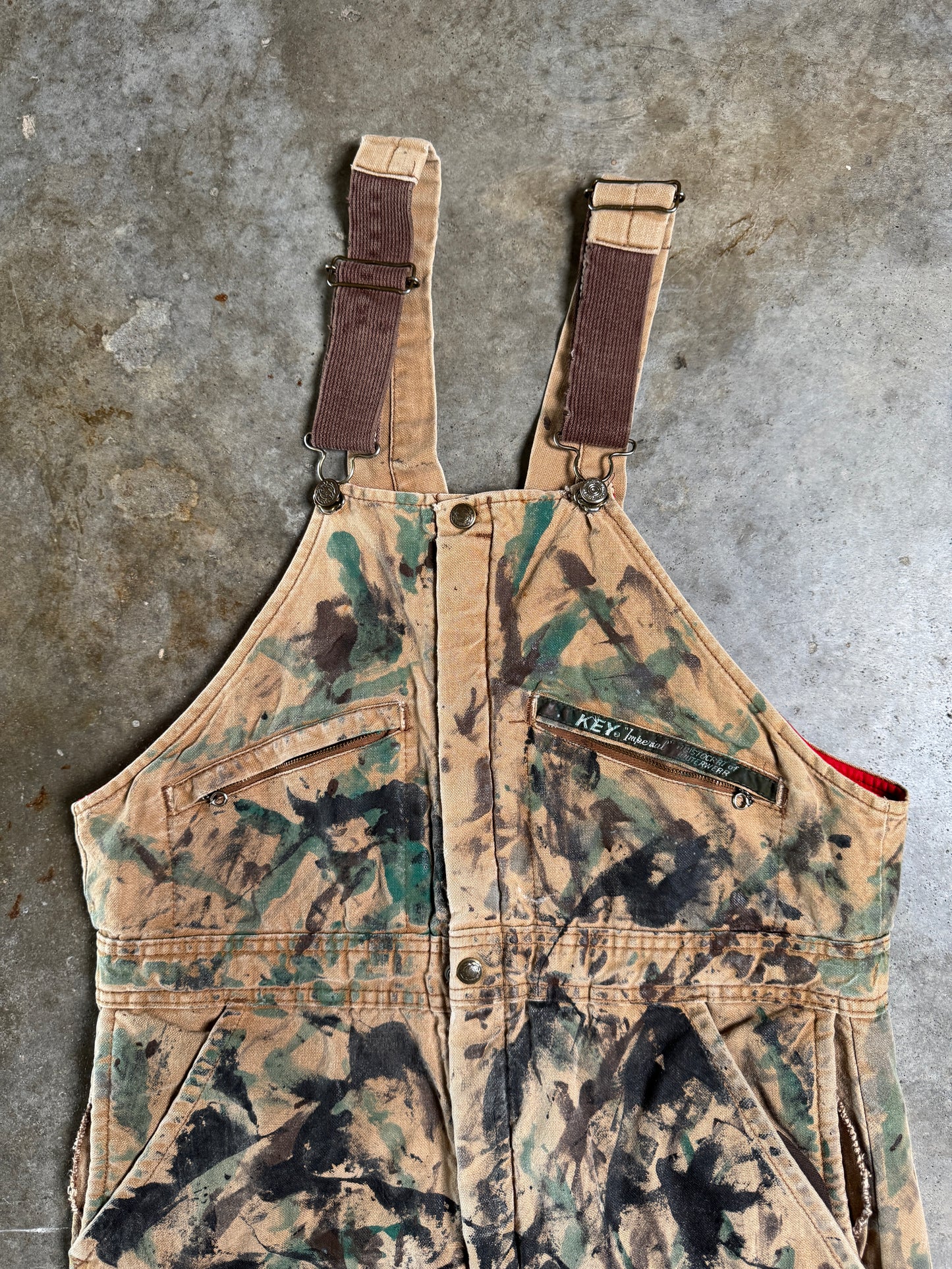 (M) Vintage Key Paint Overalls