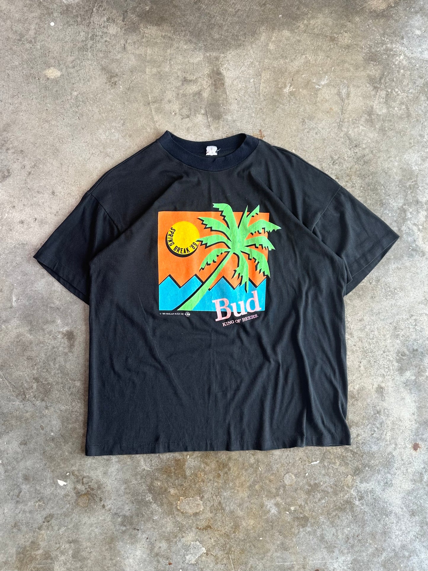 (L) 1989 Budweiser Palm Tree Tee