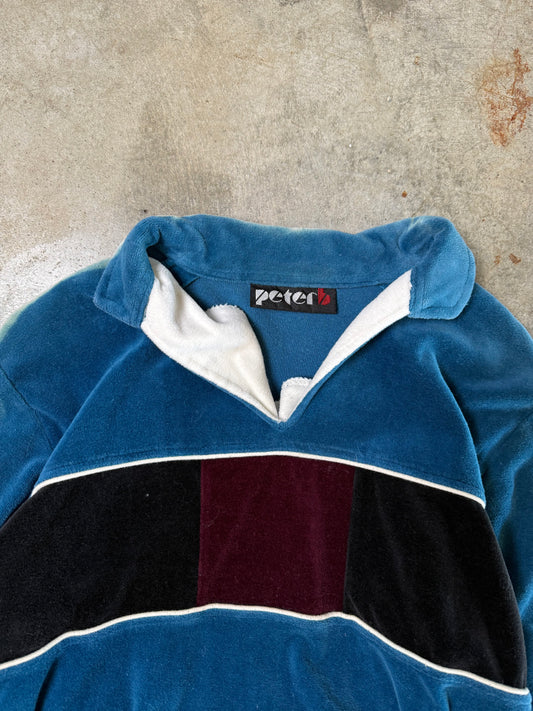 (S) Vintage Velour Longsleeve Polo