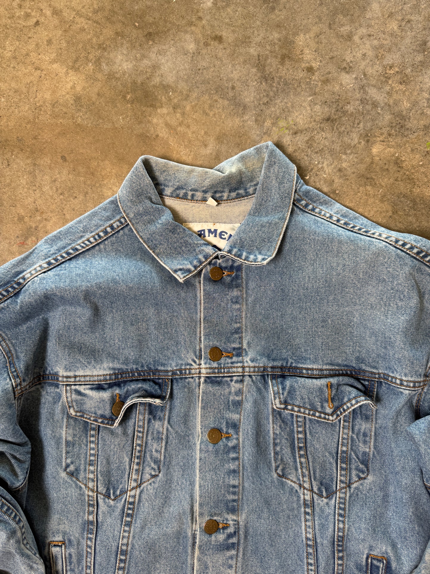 (L) Vintage Camel Denim Jacket