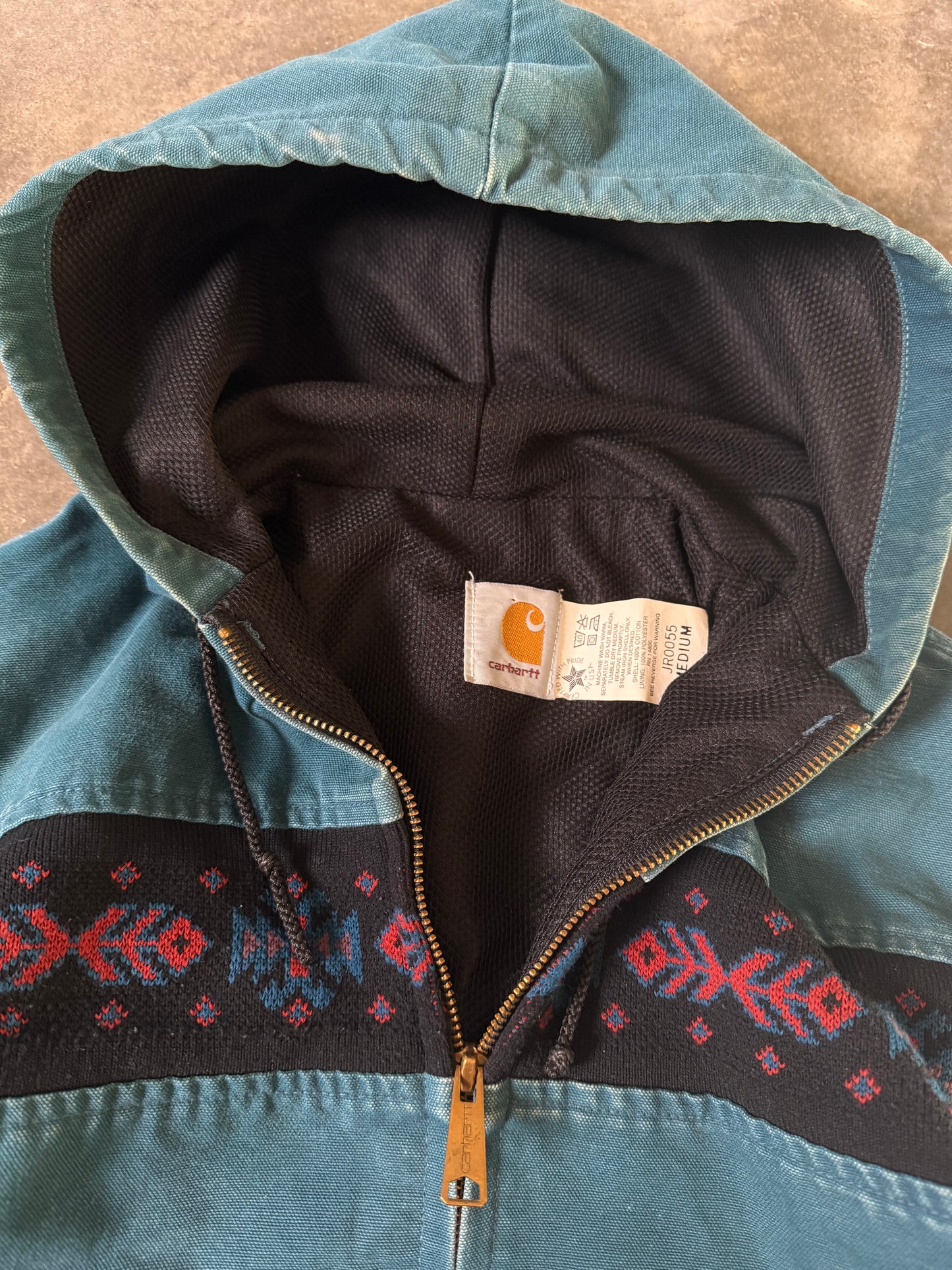 (M) Vintage Carhartt Aztec Hooded Jacket